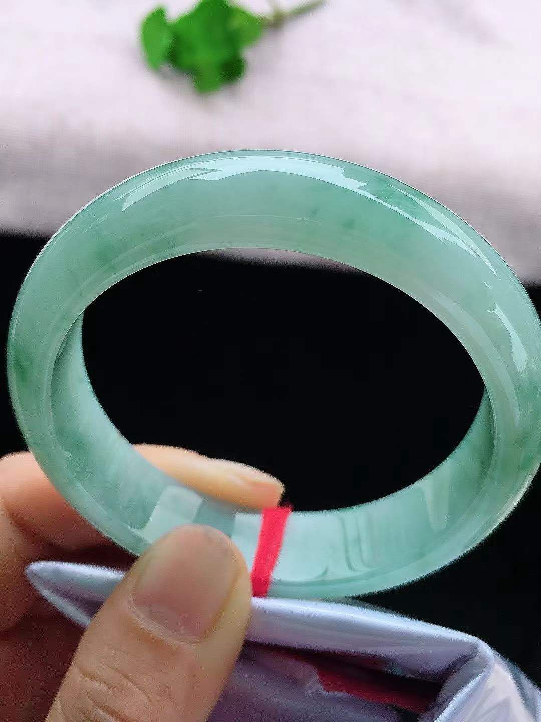 5195842 57mm冰飄花正圈翡翠手鐲 (56-58)