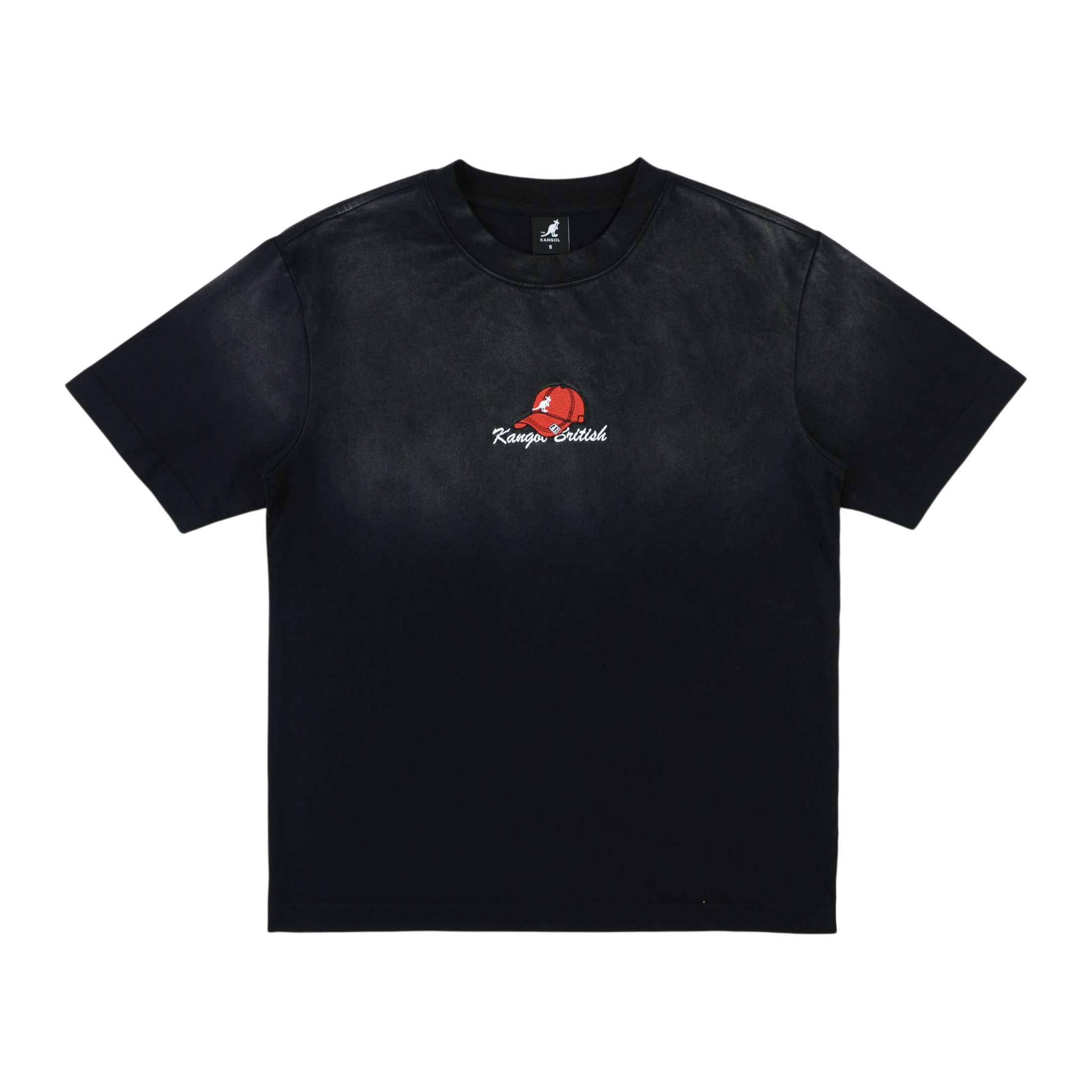 KANGOL 短T 黑色 洗水 落肩 重磅 帽子 短袖 上衣 中性 6625100320
