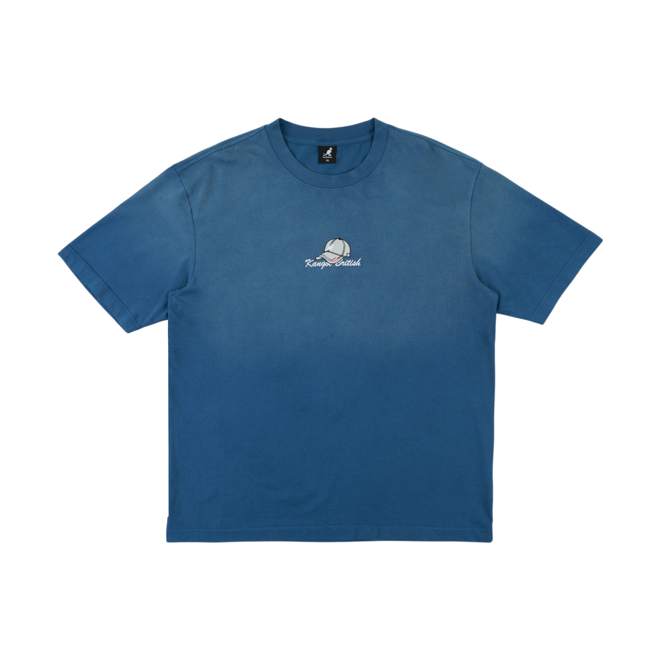 KANGOL 短T 藍色 洗水 落肩 重磅 帽子 短袖 上衣 中性 6625100382