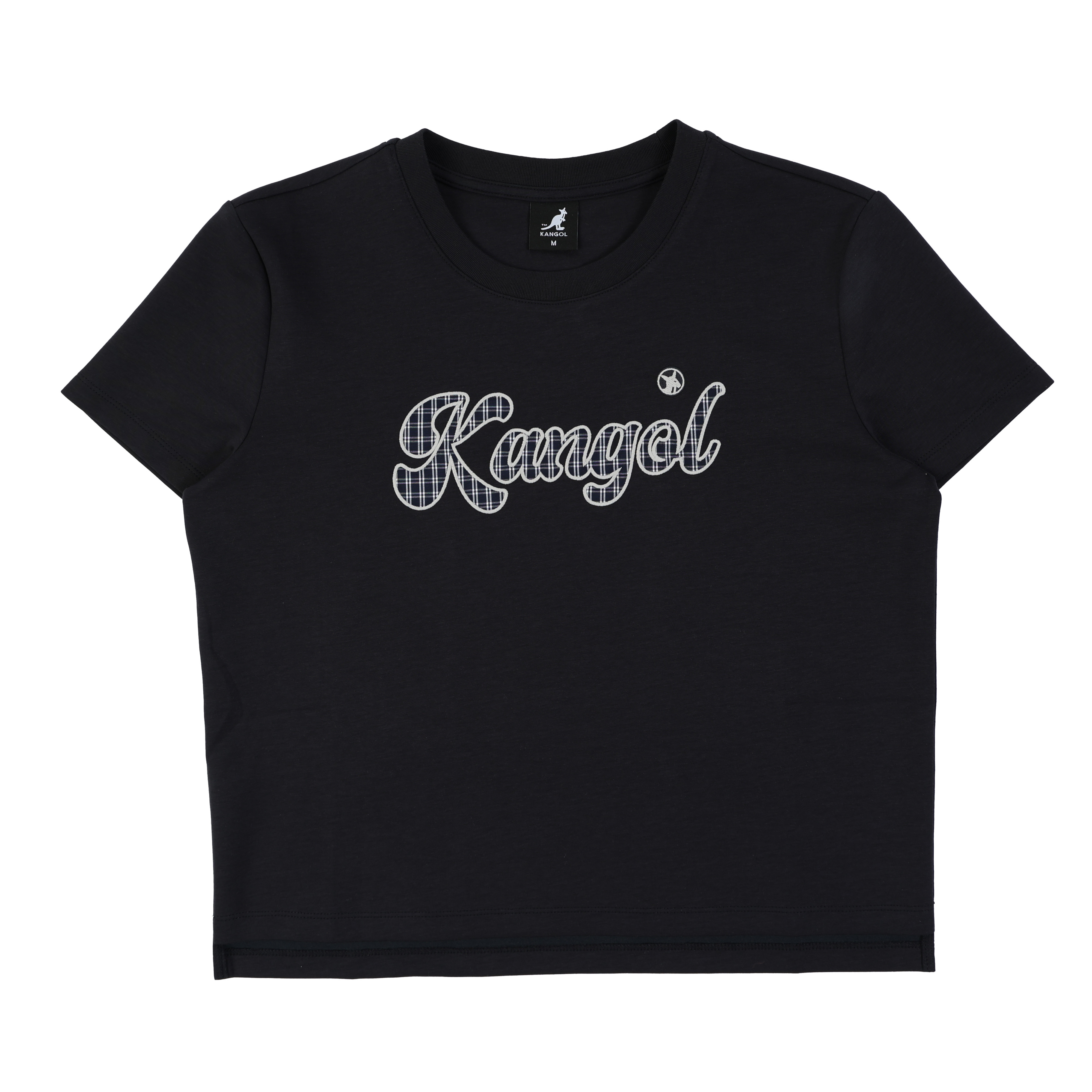 KANGOL 短T 深藍 格紋LOGO 短袖 上衣 女 6622100980