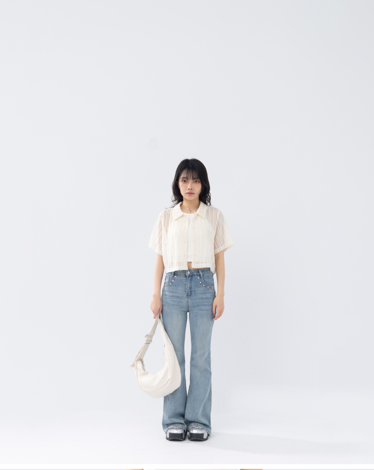 Star-studded flared jeans S/M/L【04011886】in stock+pre-order