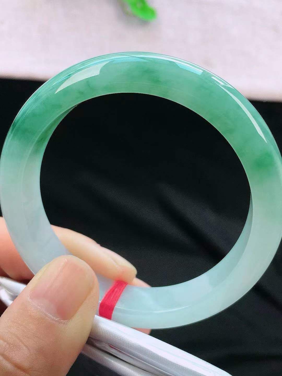 5195844 55.2mm冰飄花正圈翡翠手鐲 (54-56)