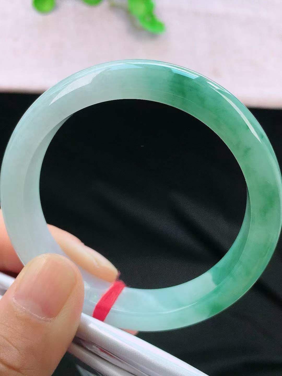 5195844 55.2mm冰飄花正圈翡翠手鐲 (54-56)