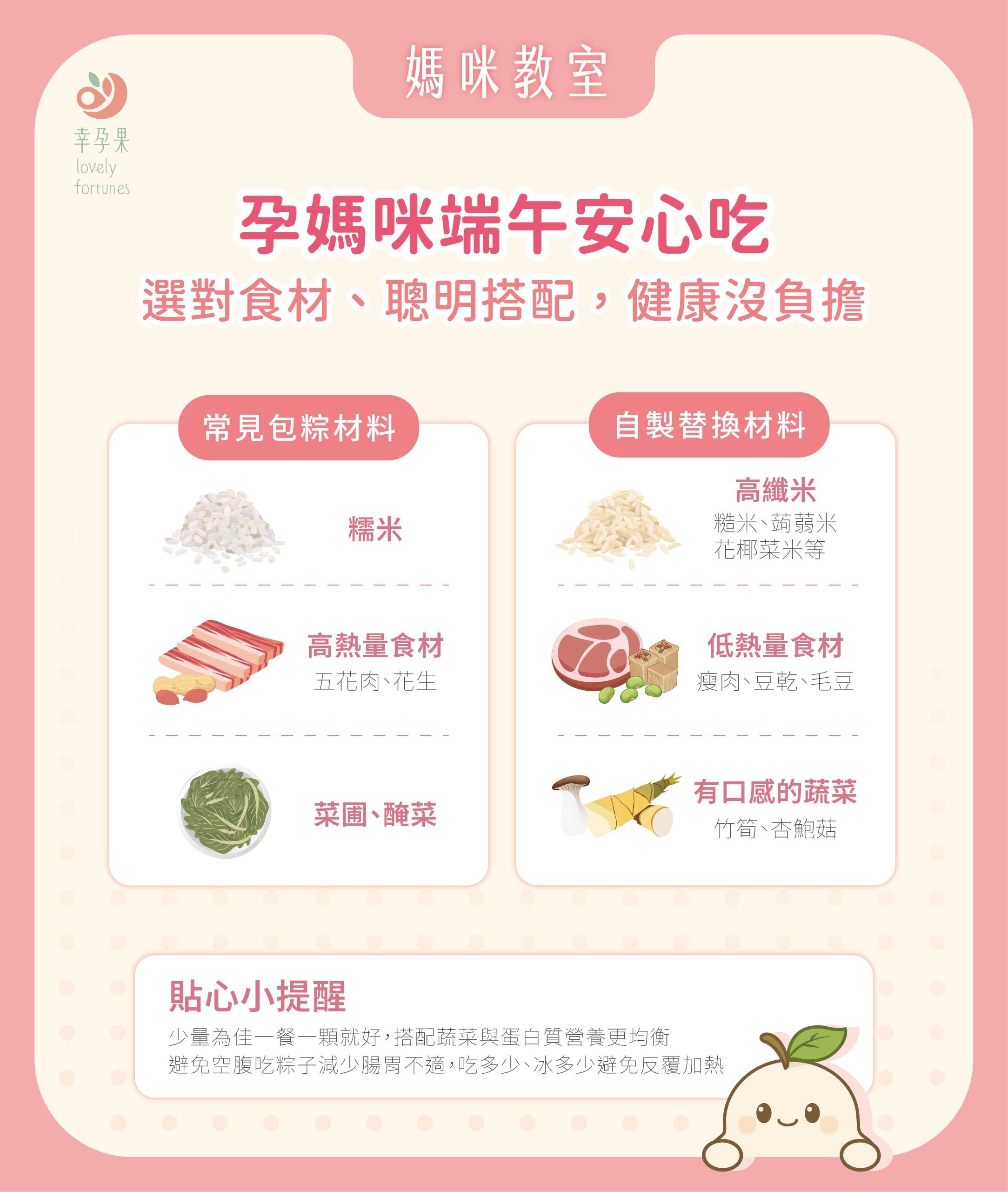 幸孕果媽咪教室 孕媽咪端午節吃粽子,除了熱量記得還要注意這些事