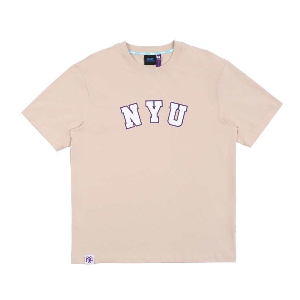 NCAA 短T 淺卡其 NYU 學校縮寫 短袖 上衣 中性 7625101531