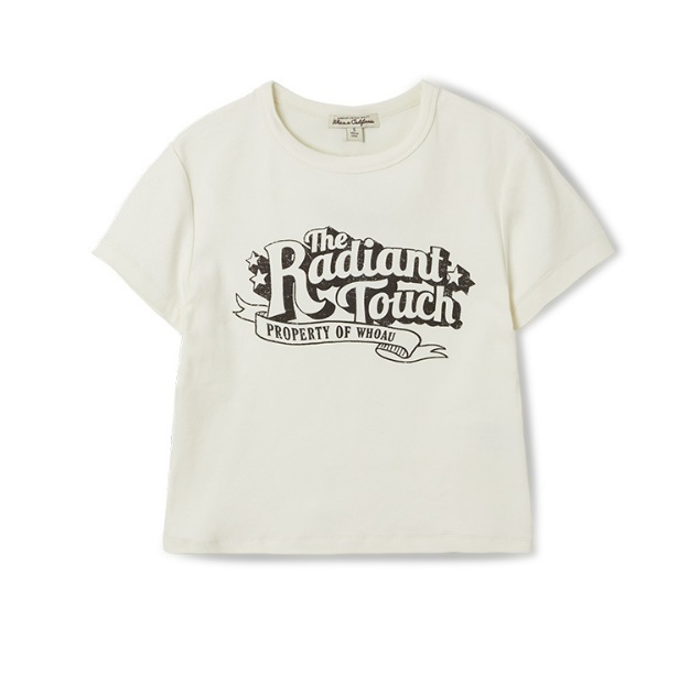 [S] WHO.A.U Printing Fitted Crop T-Shirt, (64)Cream, WHRAF2531F-CREAM (SWAU601)