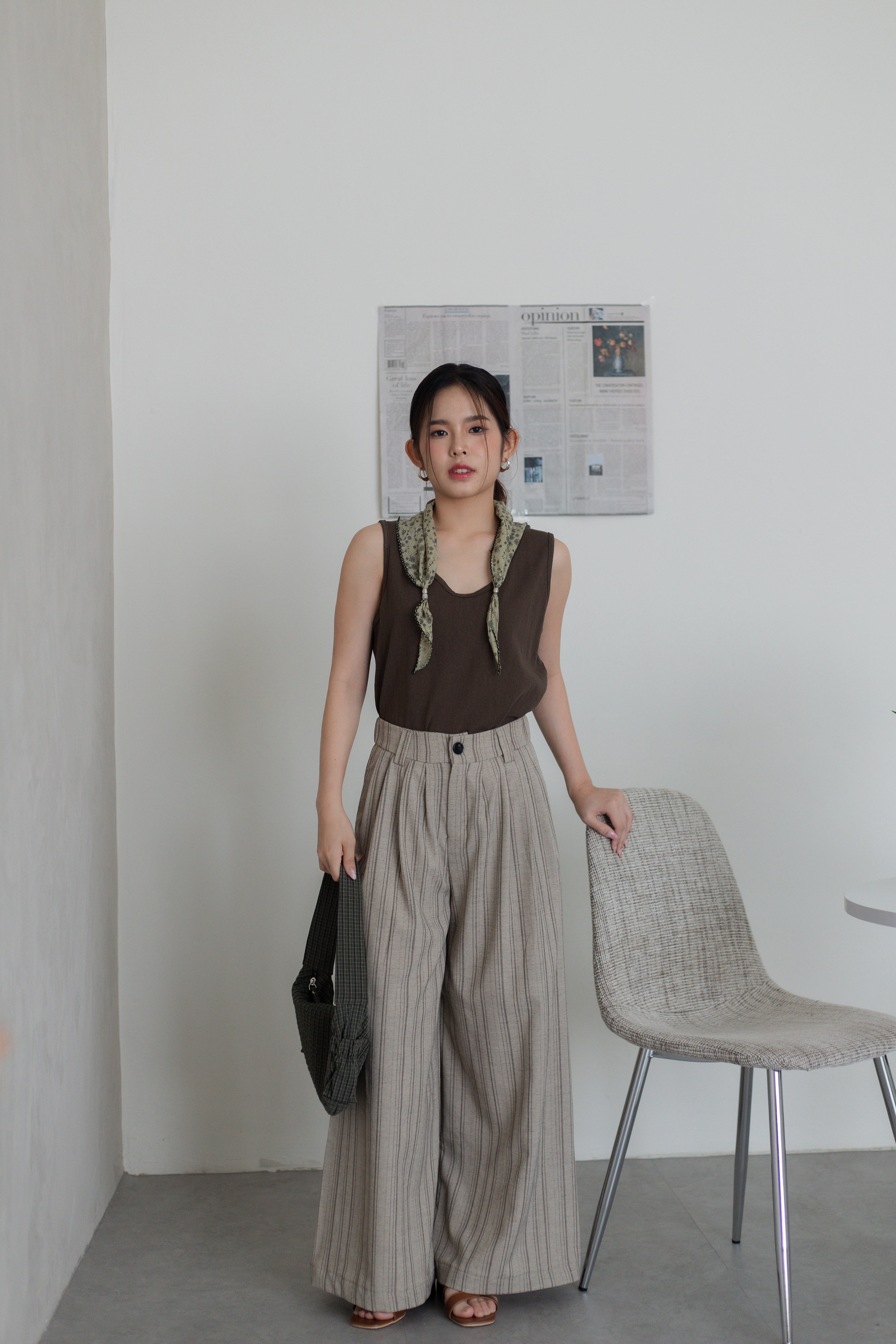 Jane Two Way Tank Top Brown -2776TSBRO