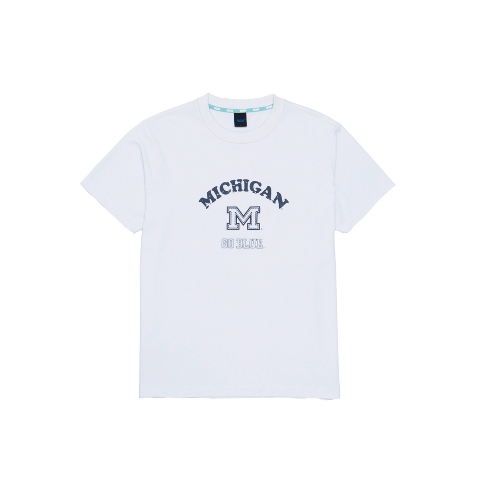 NCAA TEE 白色 密西根 中性 基本款 印花 短T【7525101000】