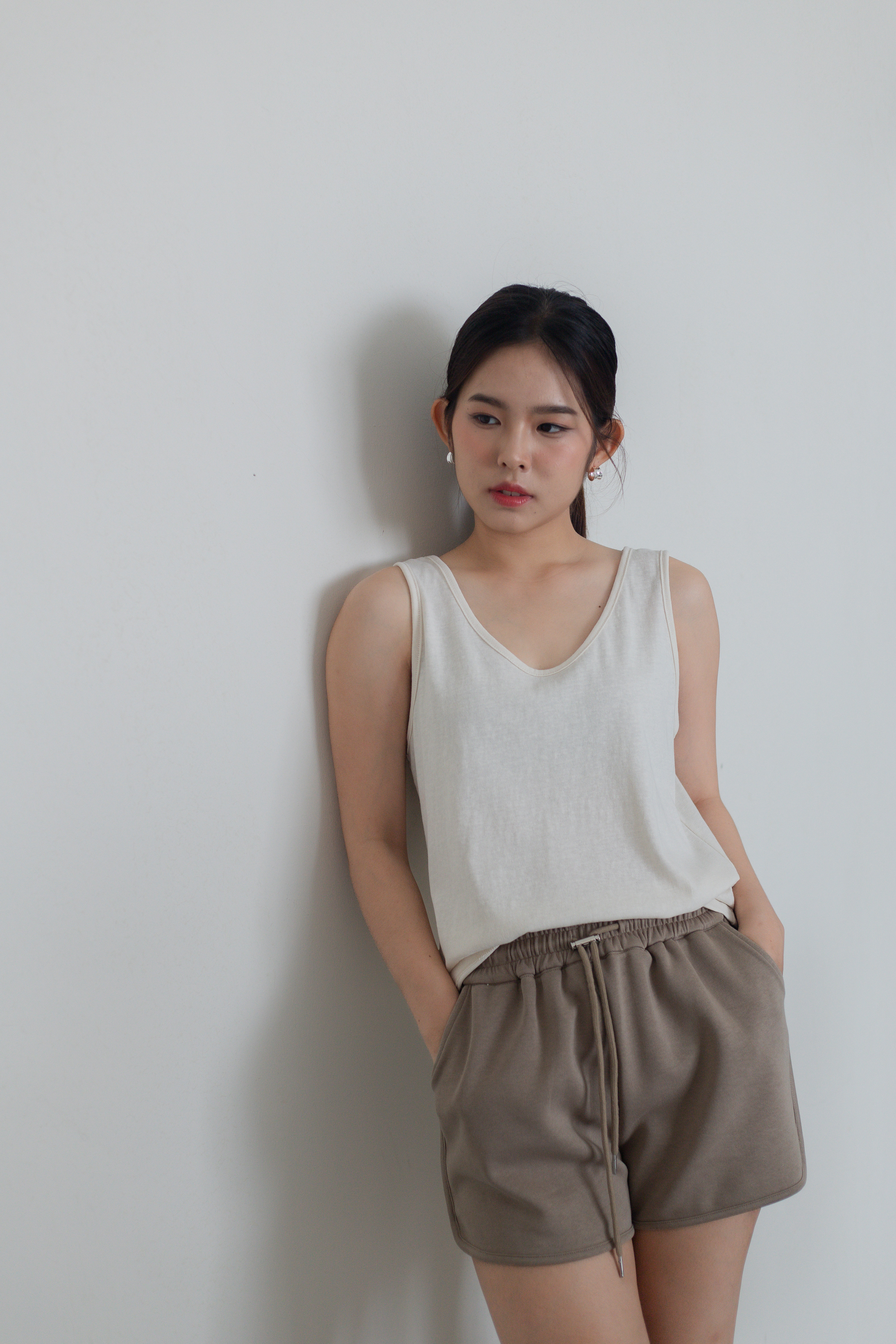 Jane Two Way Tank Top Beige-2776TSBEI