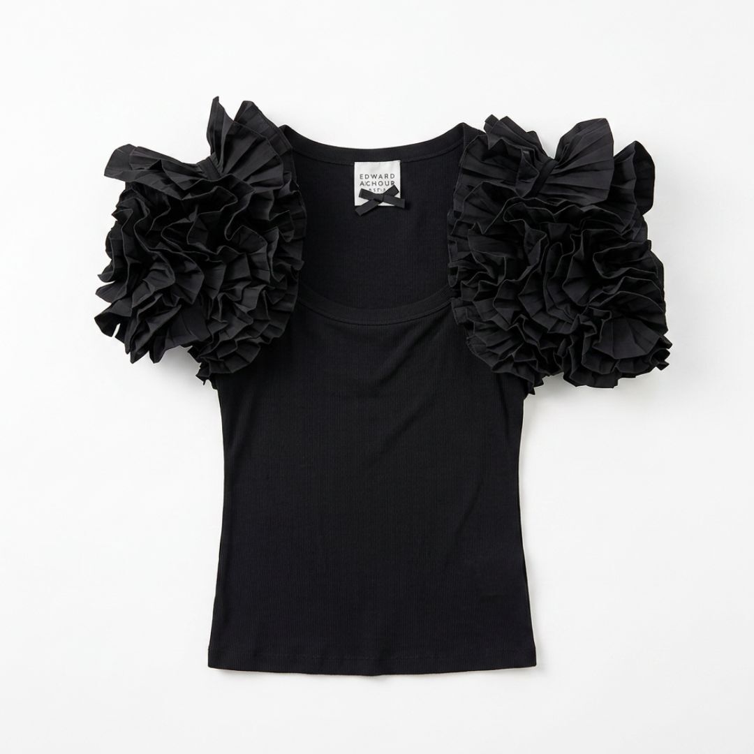 1EA0408-031 [EDWARD ACHOUR] Top Black #100734/1039 (C-EU-E)