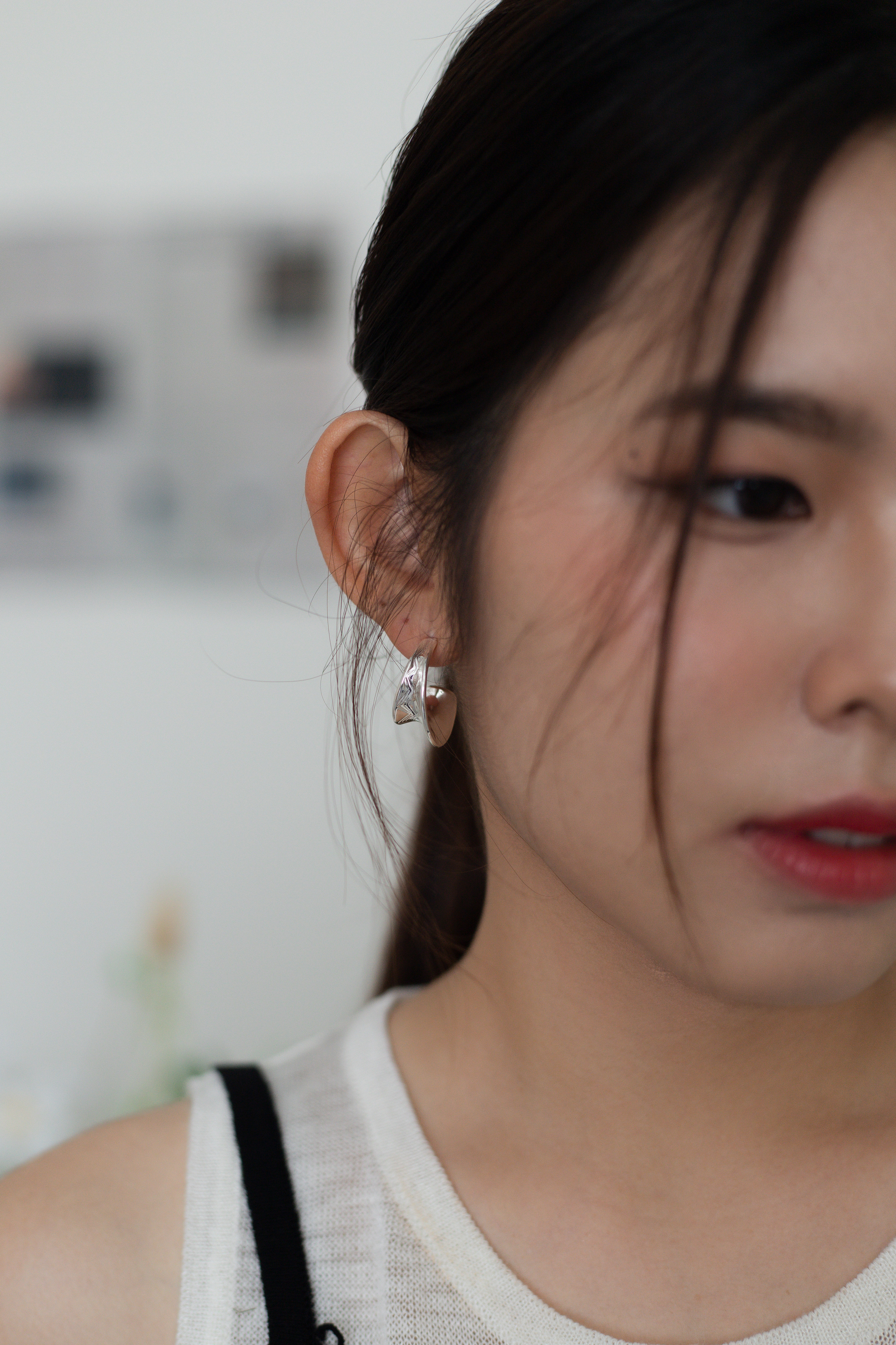 Therish Texture Earring Silver -D166SIL