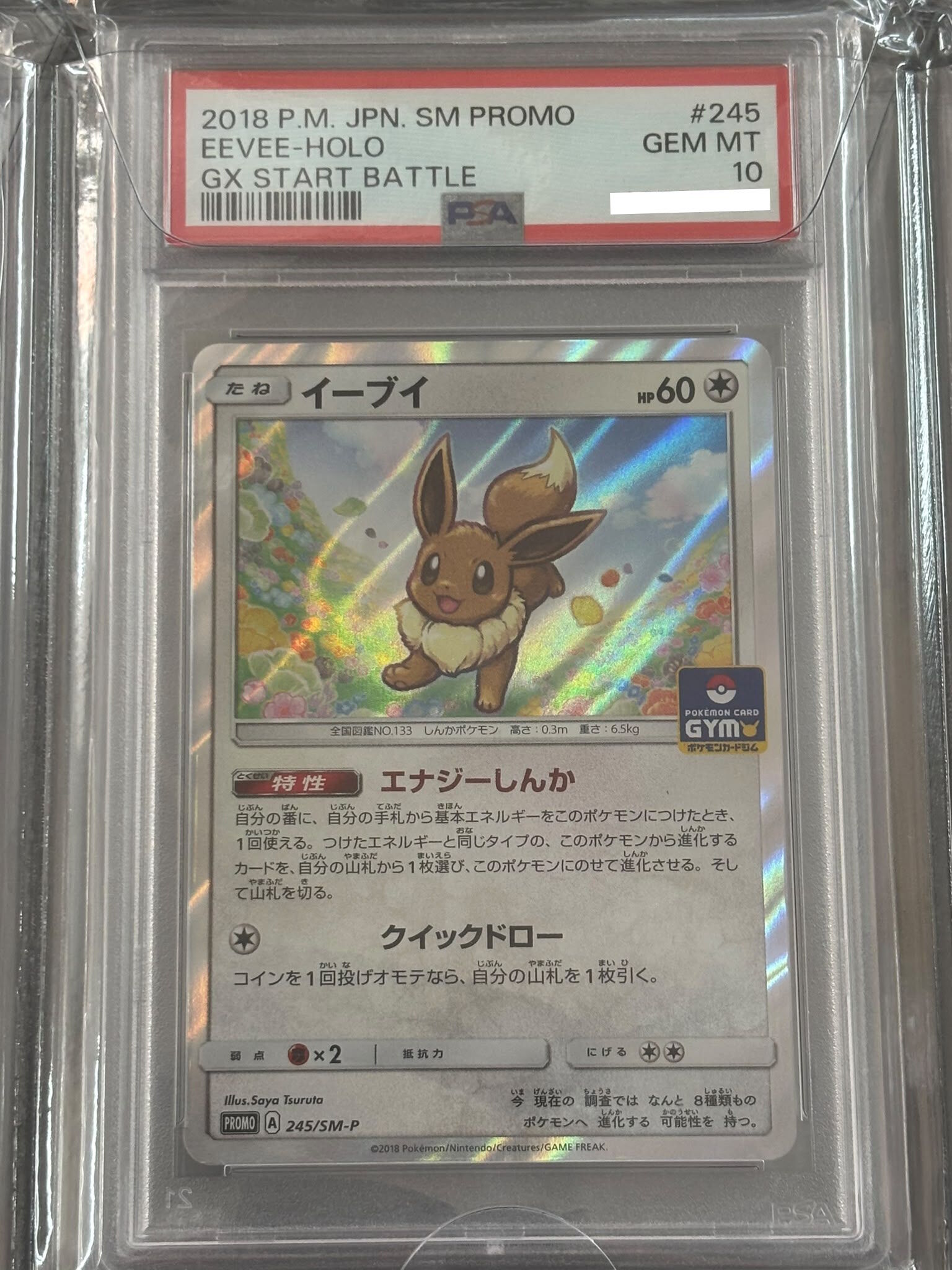 2018 POKEMON JAPANESE SM PROMO #245 EEVEE-HOLO GX START BATTLE