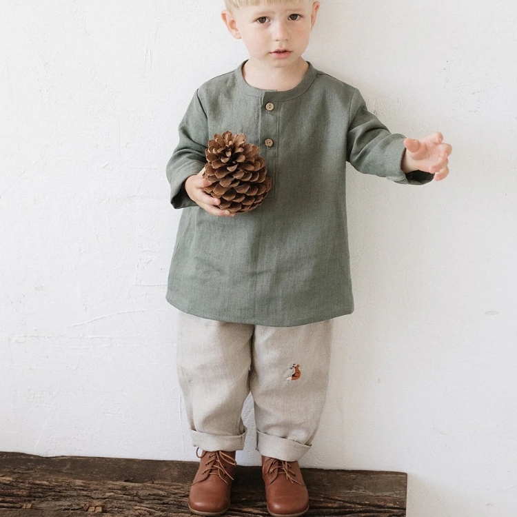 (預購)ALL THE BEAUTIFUL LINEN 亞麻刺繡長褲 PANTS