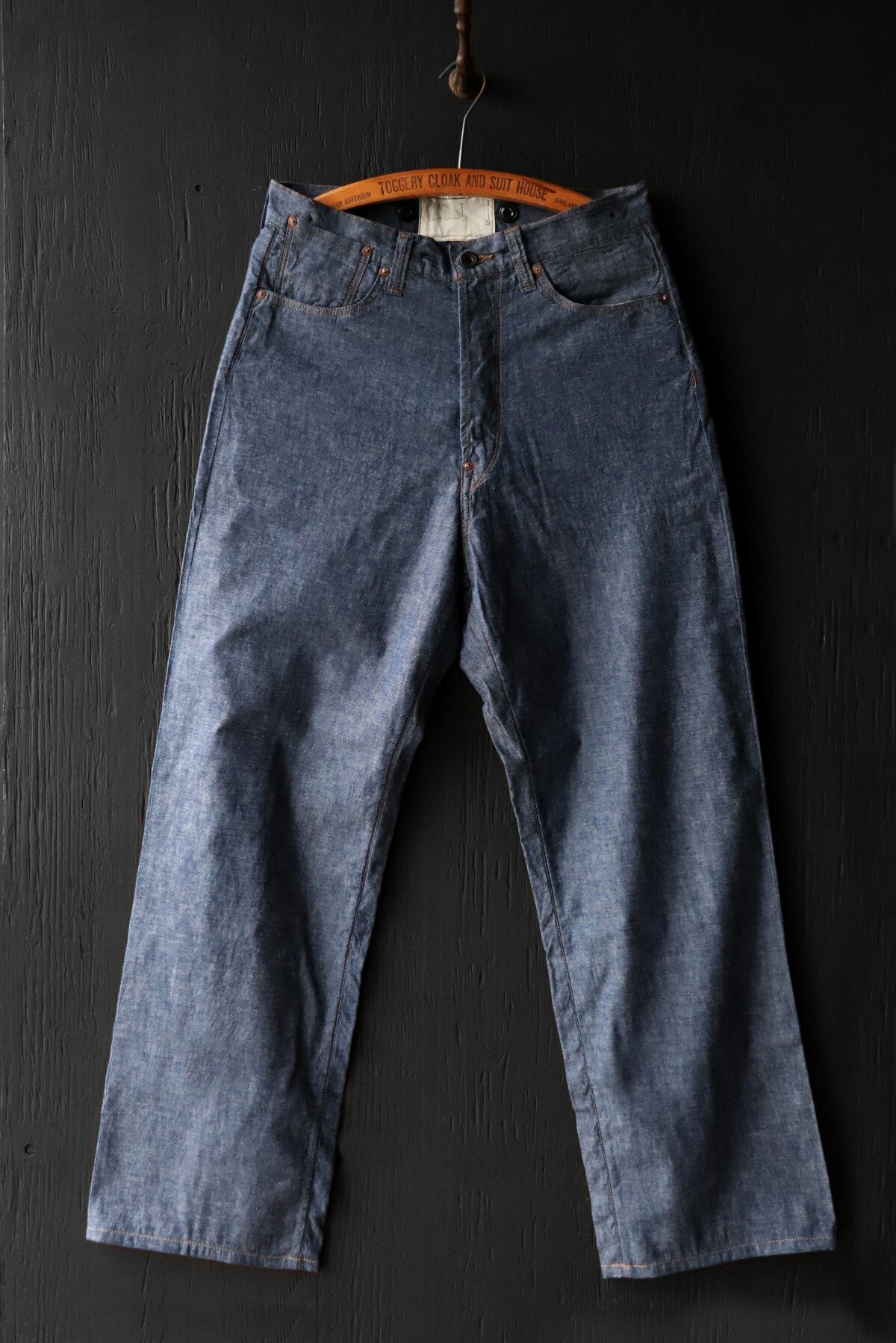 Black Sign 1920s 5.5oz Selvage Chambray Death Valley Waist-Overalls / Indigo Chambray (Coming soon)