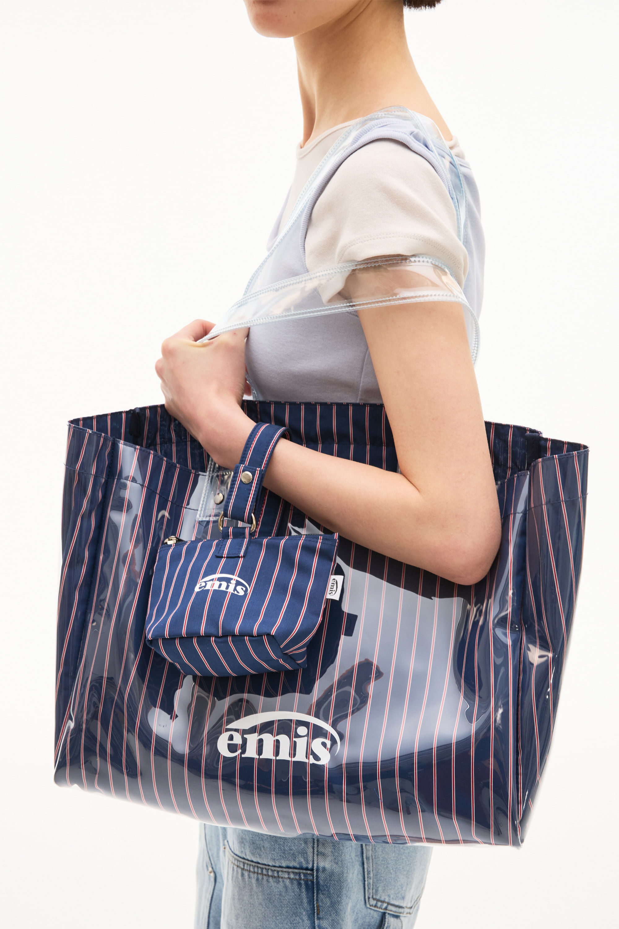 EMIS CLEAR STRIPE SHOULDER BAG