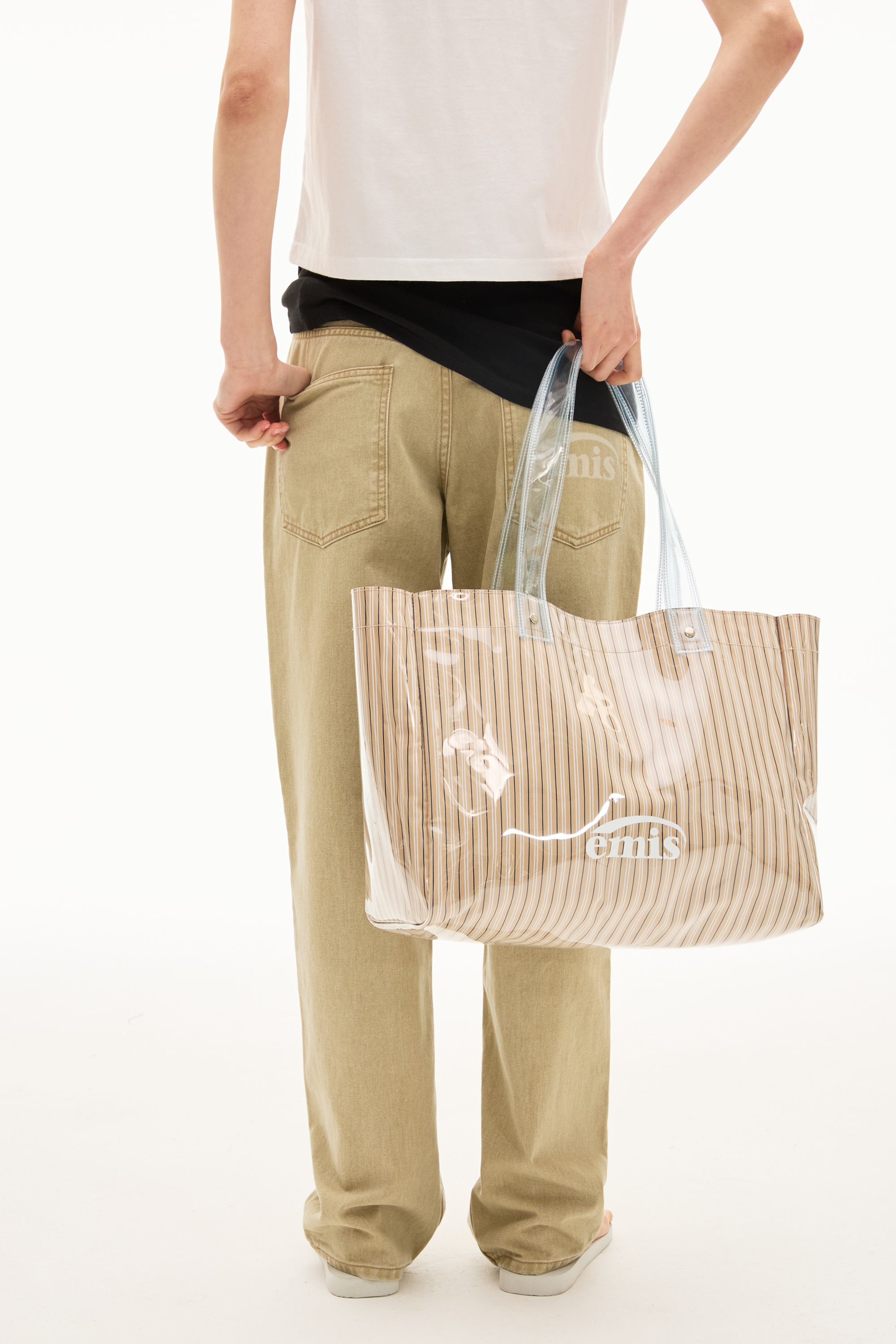 EMIS CLEAR STRIPE SHOULDER BAG