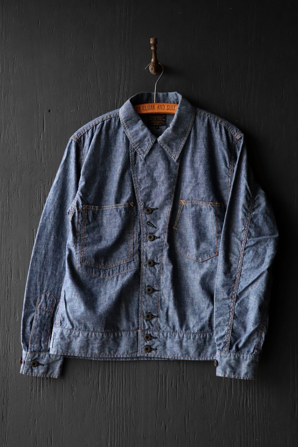 Black Sign 1940s 5.5oz Selvage Chambray US Army Field Jacket / Indigo Chambray (Coming soon)