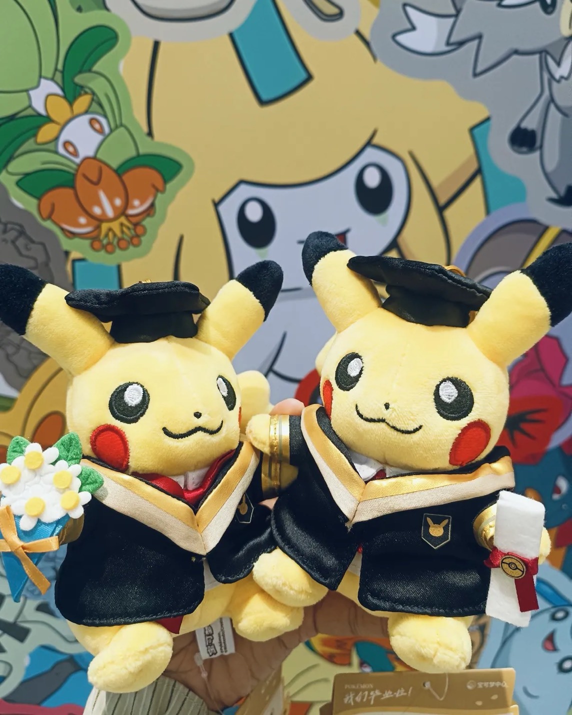 正版授權 POKÉMON 寶可夢 我們畢業啦系列 畢業皮卡 毛絨 吊飾 玩偶