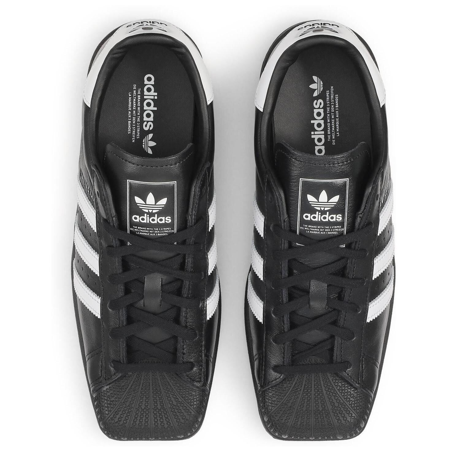 Adidas Originals Super Star SQ 日本新款 黑色 黑白 方頭 貝殼頭 皮革 復古鞋 KI0201