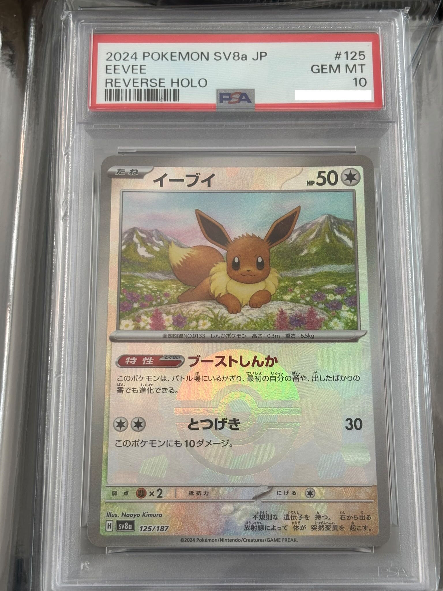 2024 POKEMON JAPANESE SV8A-TERASTAL FEST EX #125 EEVEE REVERSE HOLO