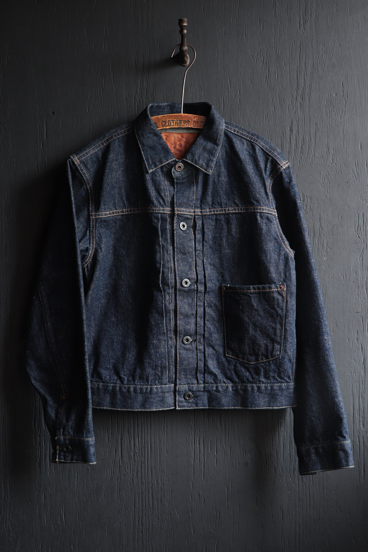Black Sign 14oz Denim Pleats Jacket / Dark Indigo (Coming soon)