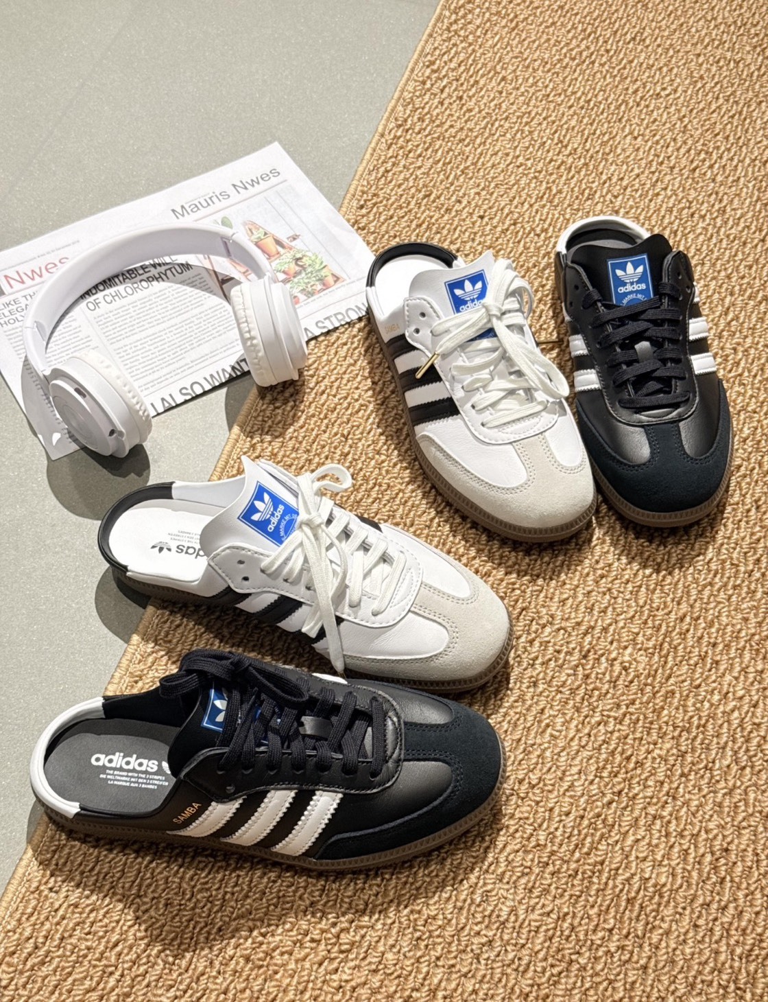 ADIDAS ORIGINAL SAMBA OG MULE 黑白 焦糖底 穆勒鞋 半拖 懶人鞋 LB3814 LB3815