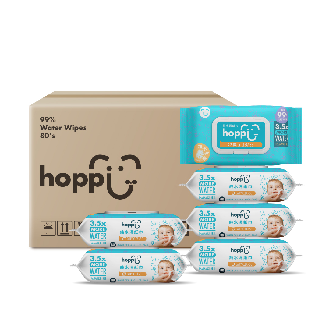【Luxcare】Hoppi 純水嬰兒濕紙巾箱購 80抽12包入 升級款