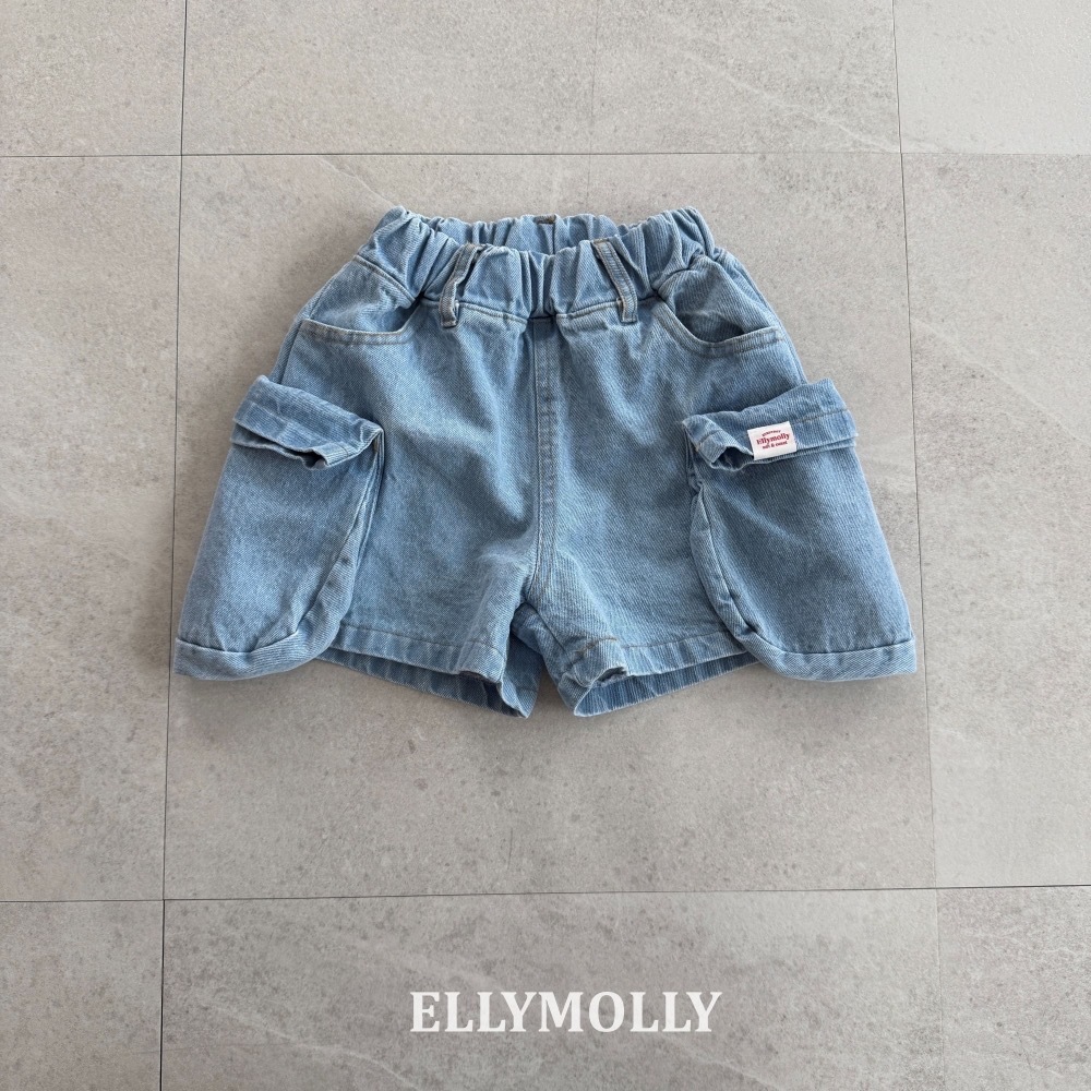 Ellymolly 大口袋牛仔短褲