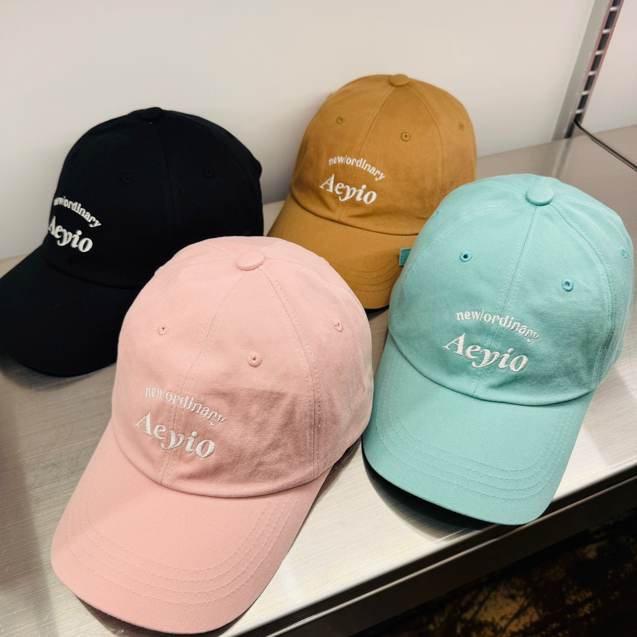 KOR-CCG0609-603 [BASIC] new/ordinary Logo ball cap_에이와이오 뉴 로고 모자_ACA3600 (A3 Black/B3 BABY PINK/C3 Camel/F3 Mint)