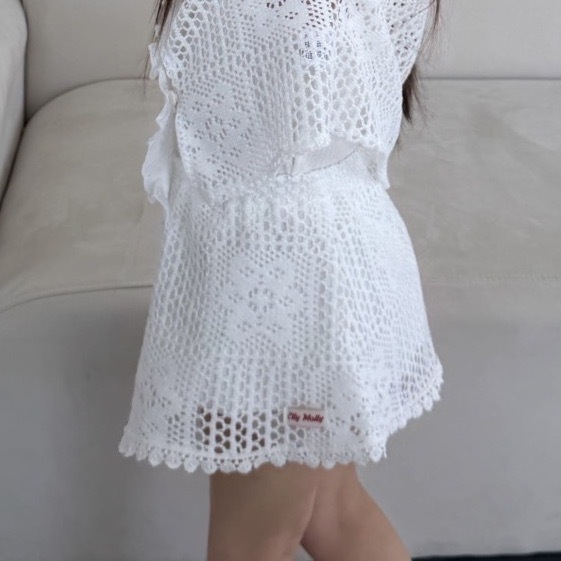 Ellymolly 玫瑰鉤針短裙