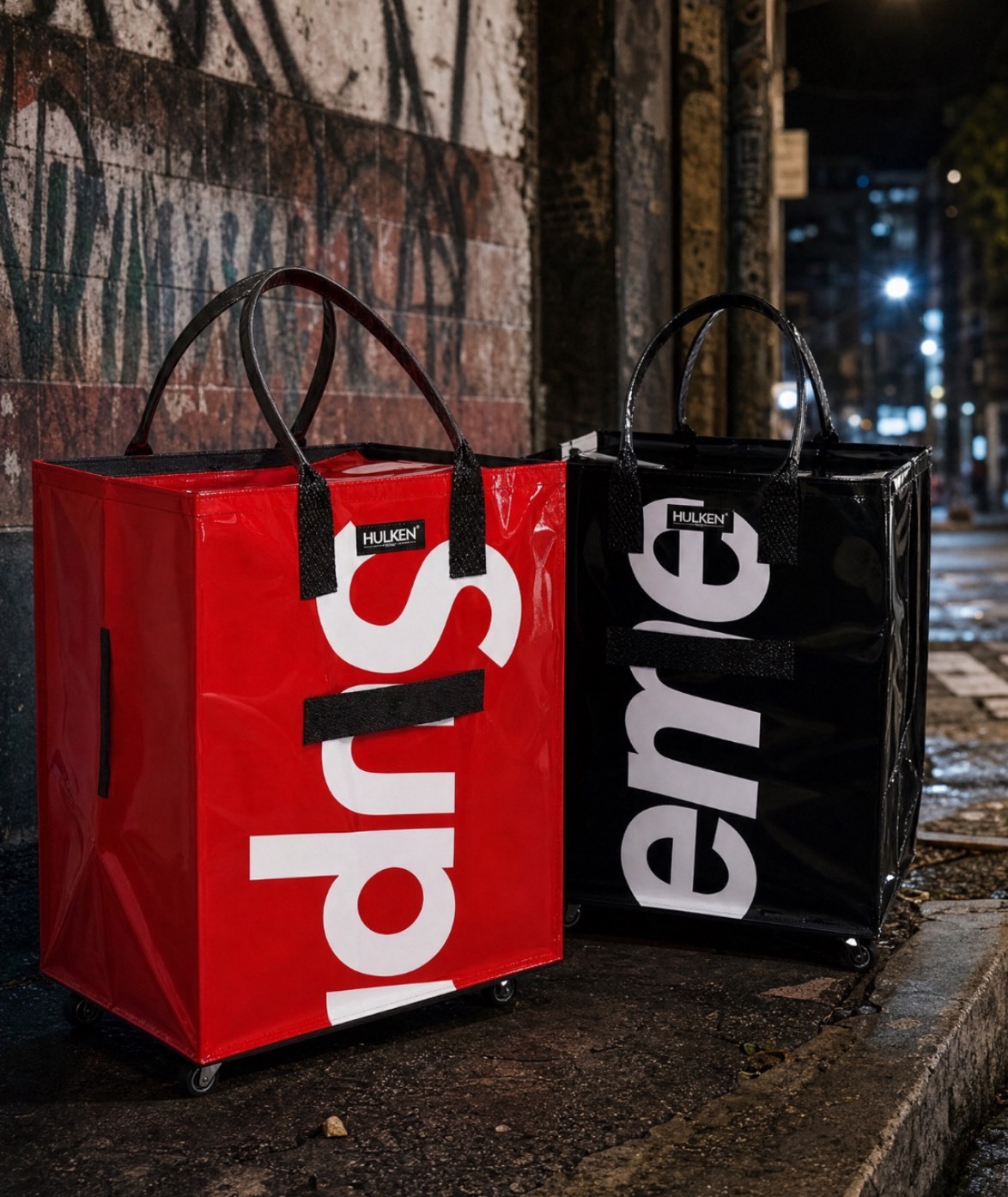 SUPREME x HULKEN ROLLING TOTE BAG 手提袋滑車黑紅兩色
