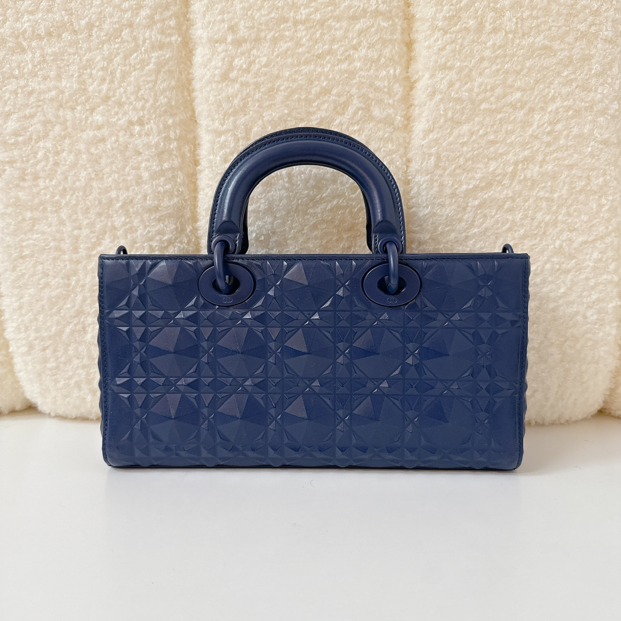 Dior Lady D-Joy Bag with Diamond Motif - Navy Blue / GHW