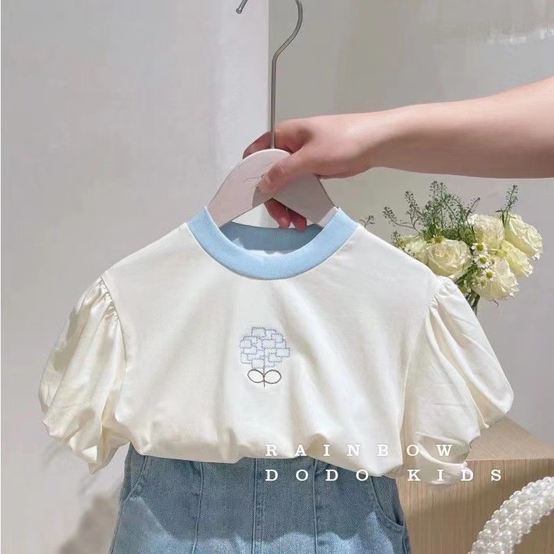 🇰🇷藍刺繡花牛仔褲套裝