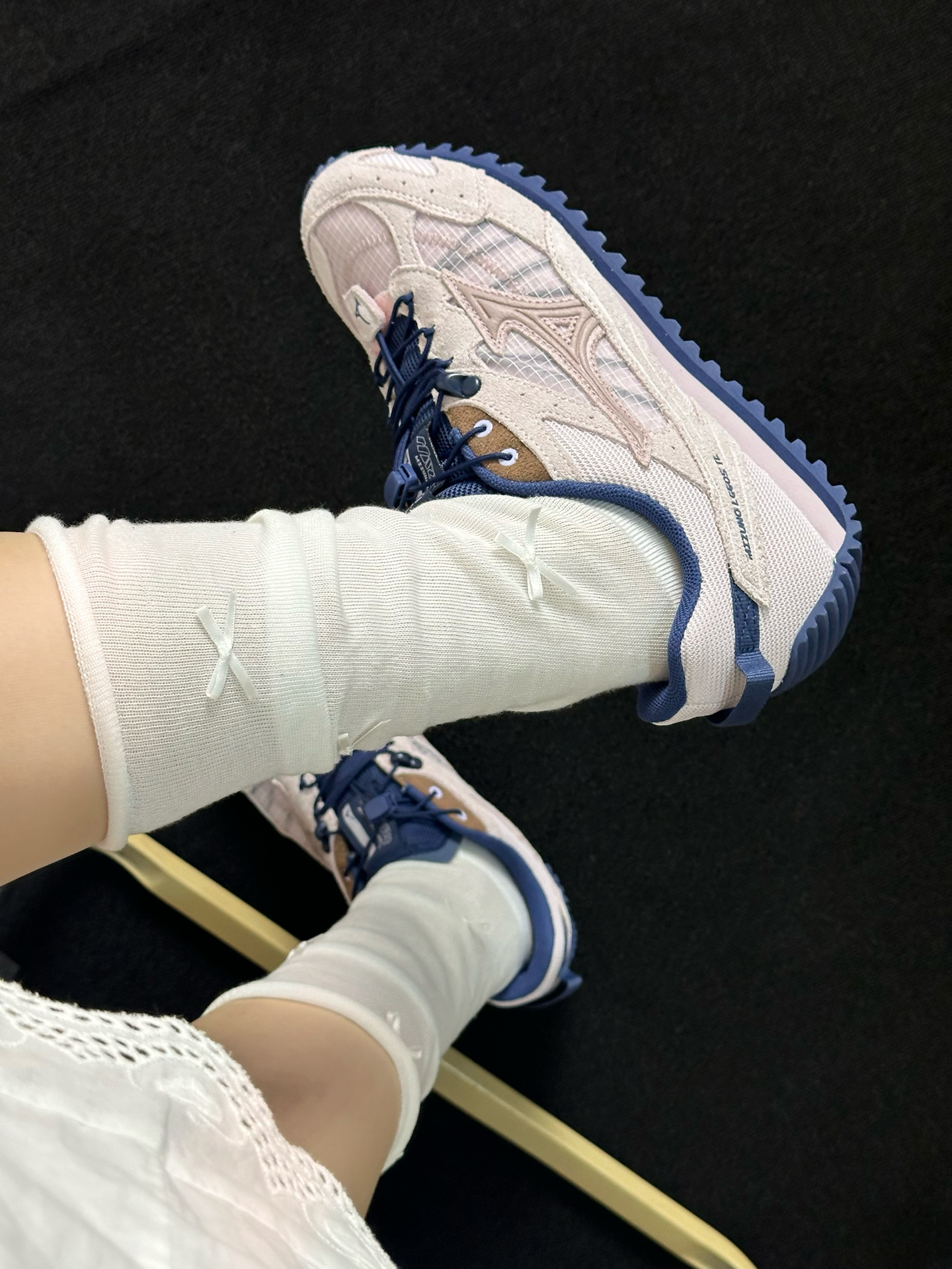 MIZUNO LG 6S 粉藍灰 薄底 休閒運動鞋