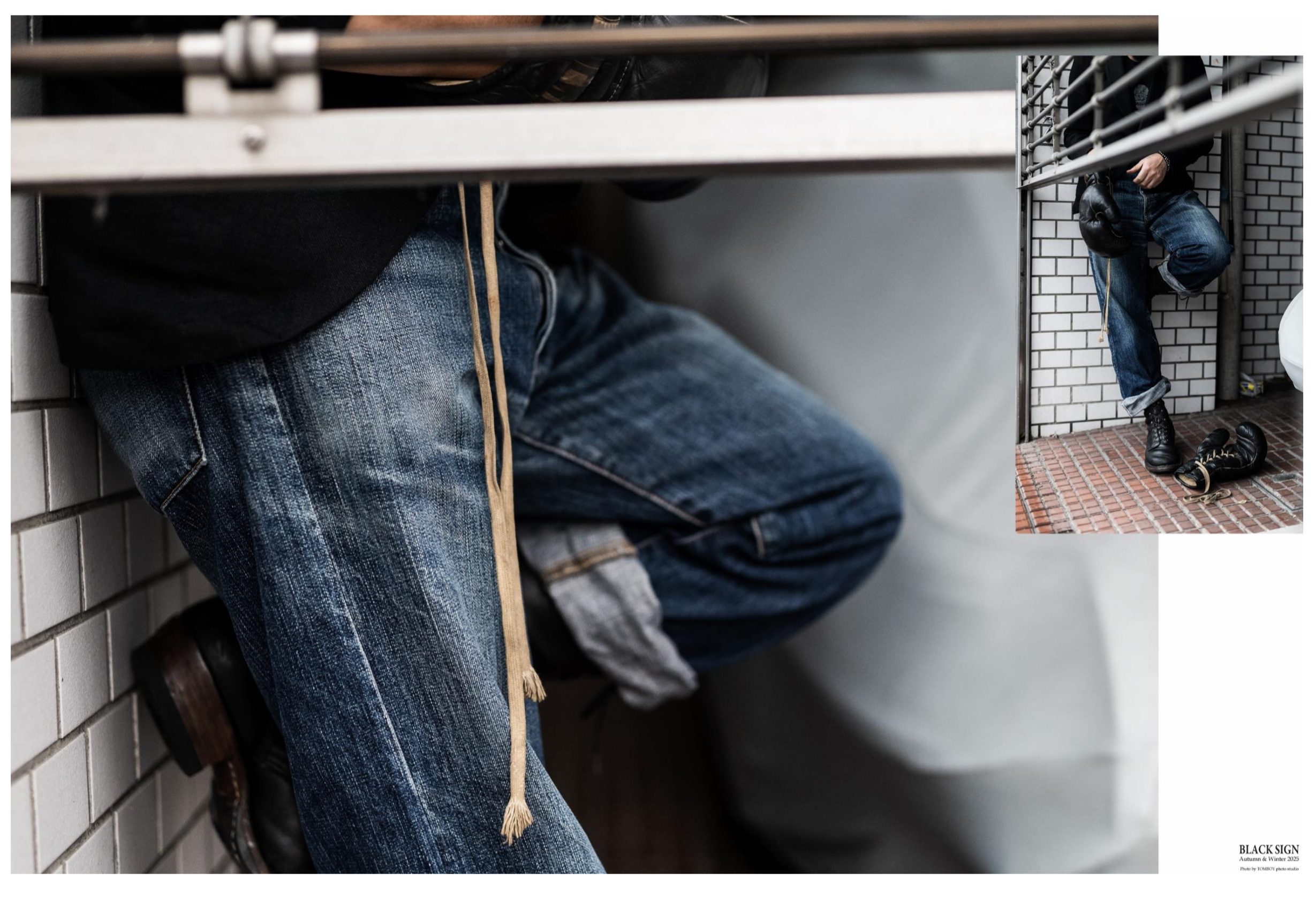 Black Sign Vocalion Waist-Overalls / Dark Indigo (Coming soon)