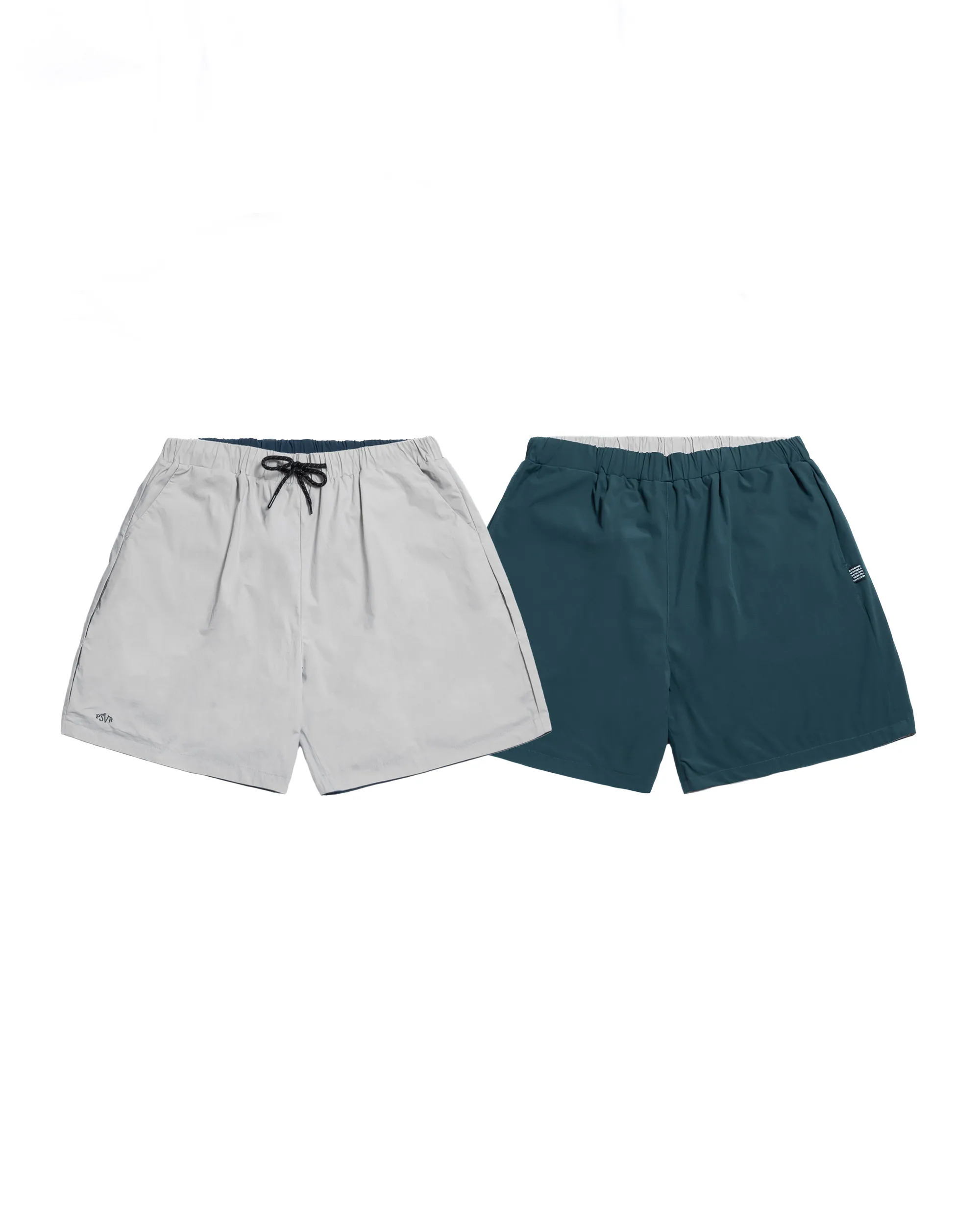PERSEVERE REVERSIBLE BEACH SHORTS - OFF-WHITE + TEAL