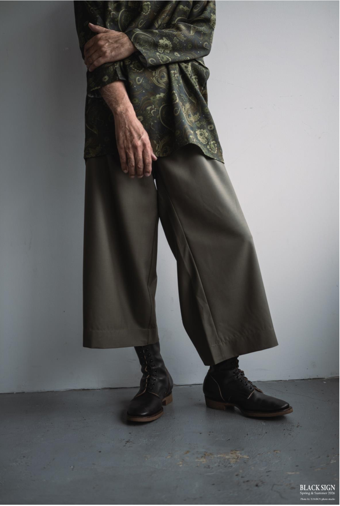 Black Sign Kyle Laurence Wide Pants / Soldier Green (Coming soon)