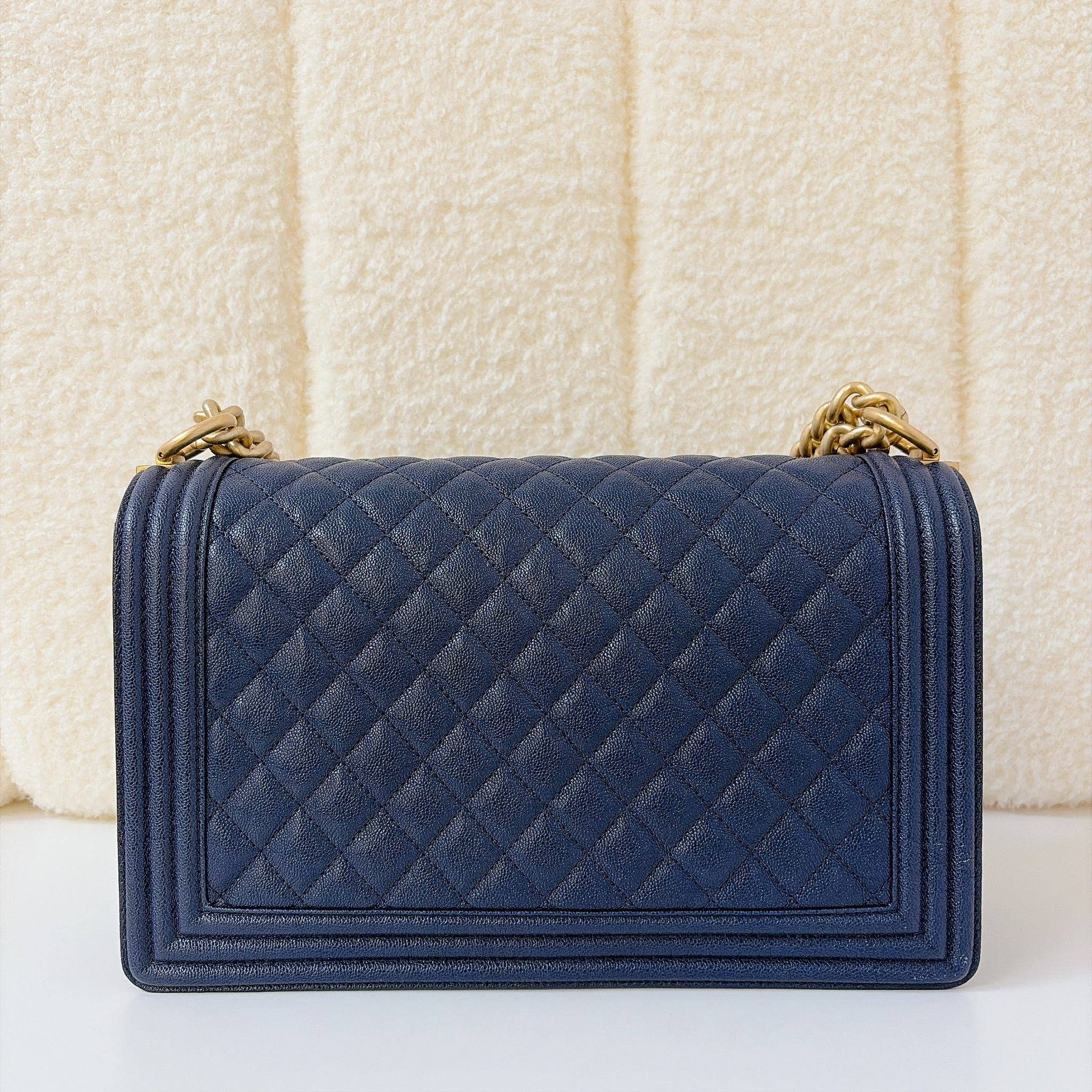 Chanel Boy Chanel - Navy Blue / GHW