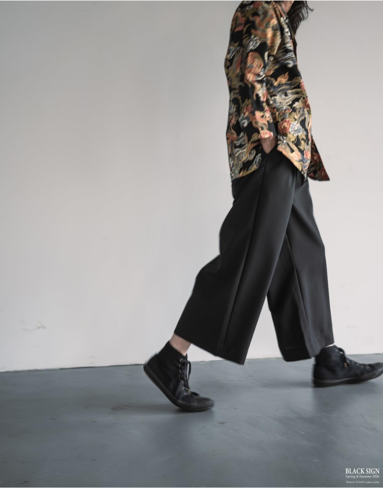 Black Sign Kyle Laurence Wide Pants / Midnight Black (Coming soon)