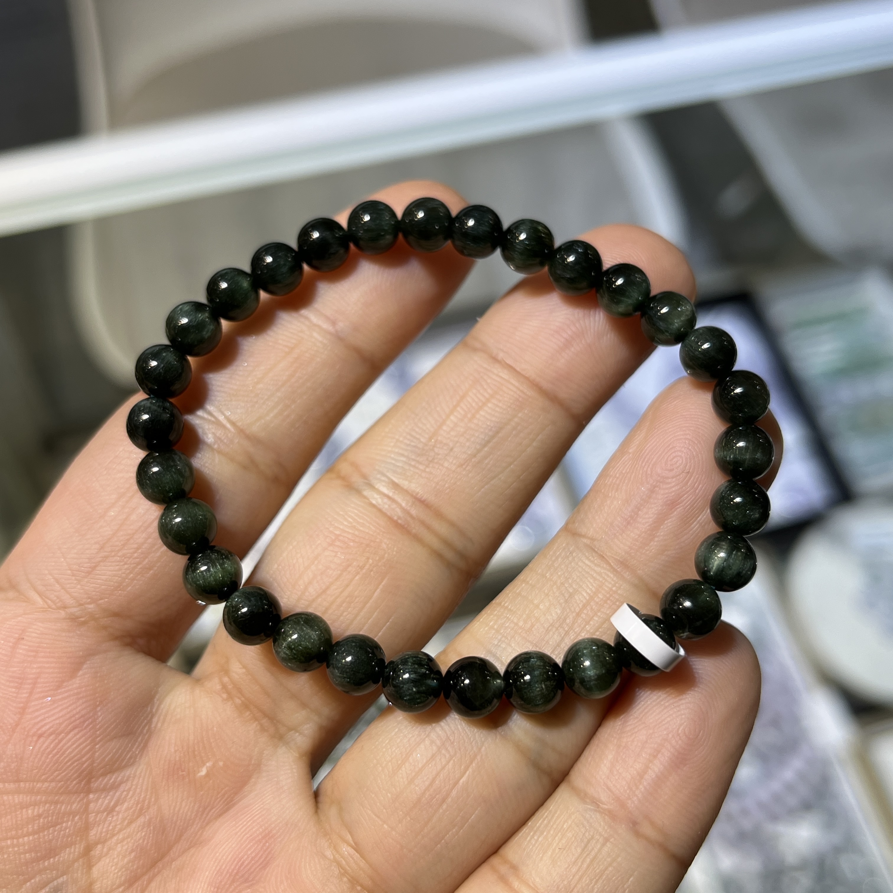 極品質素．綠髮晶手串 41585 5.5mm