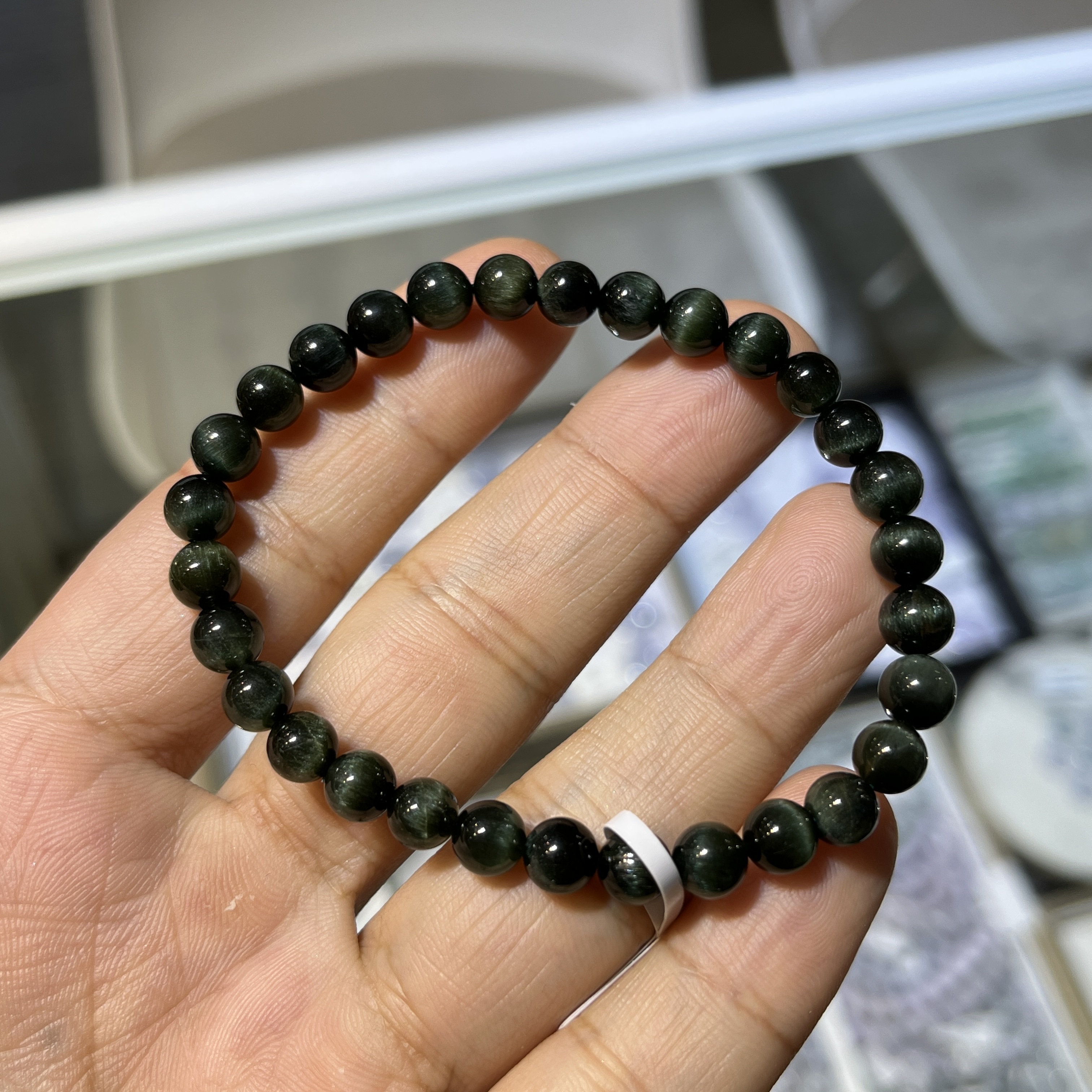 極品質素．綠髮晶手串 41646 6mm