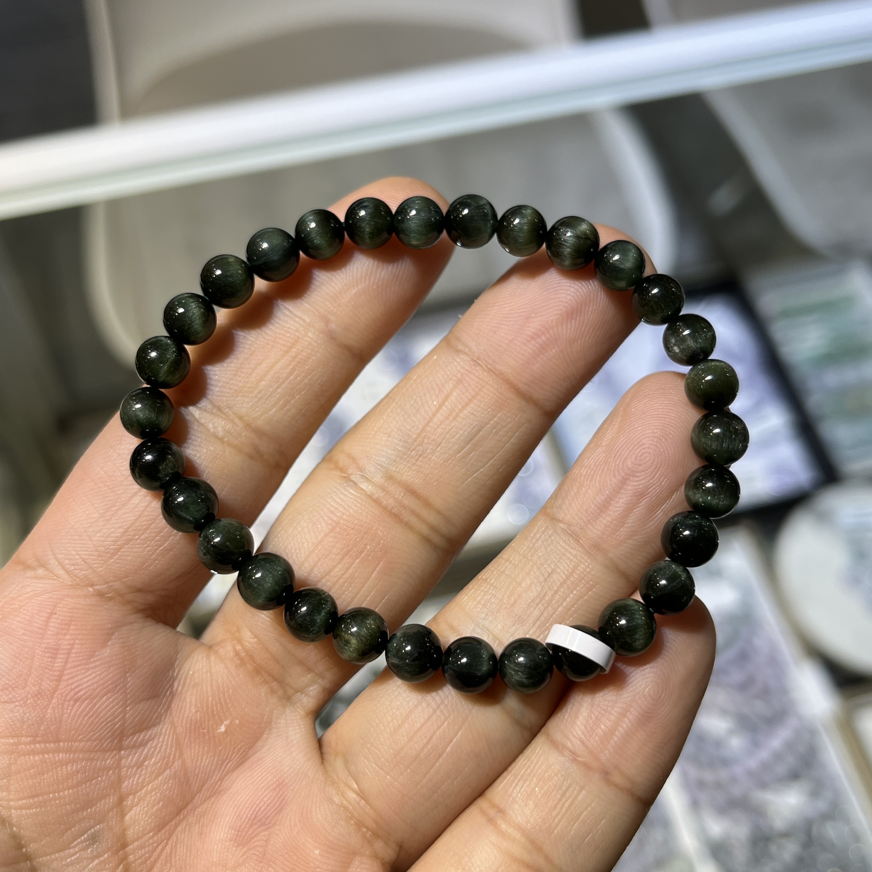 極品質素．綠髮晶手串 41636 6mm