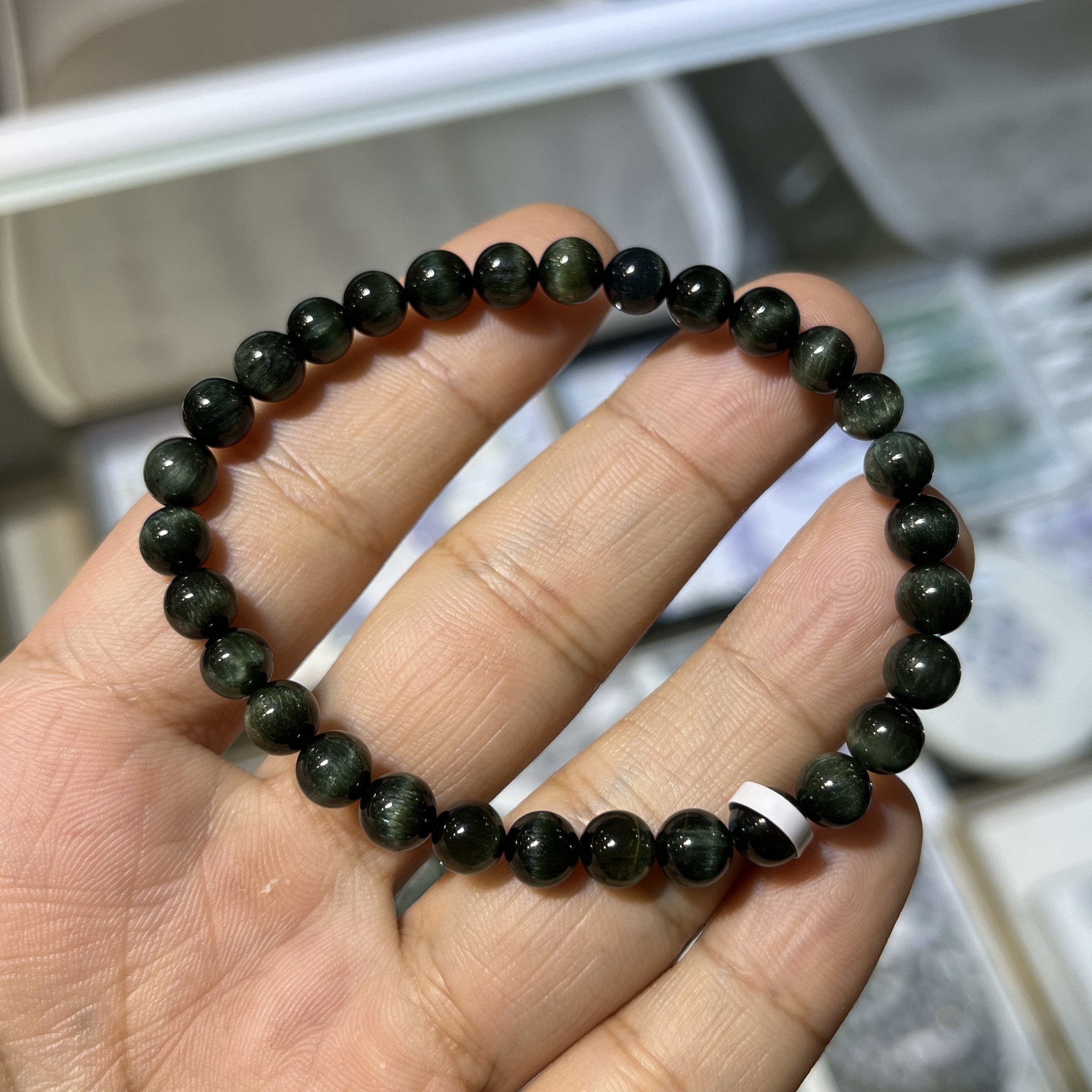 極品質素．綠髮晶手串 41640 6mm