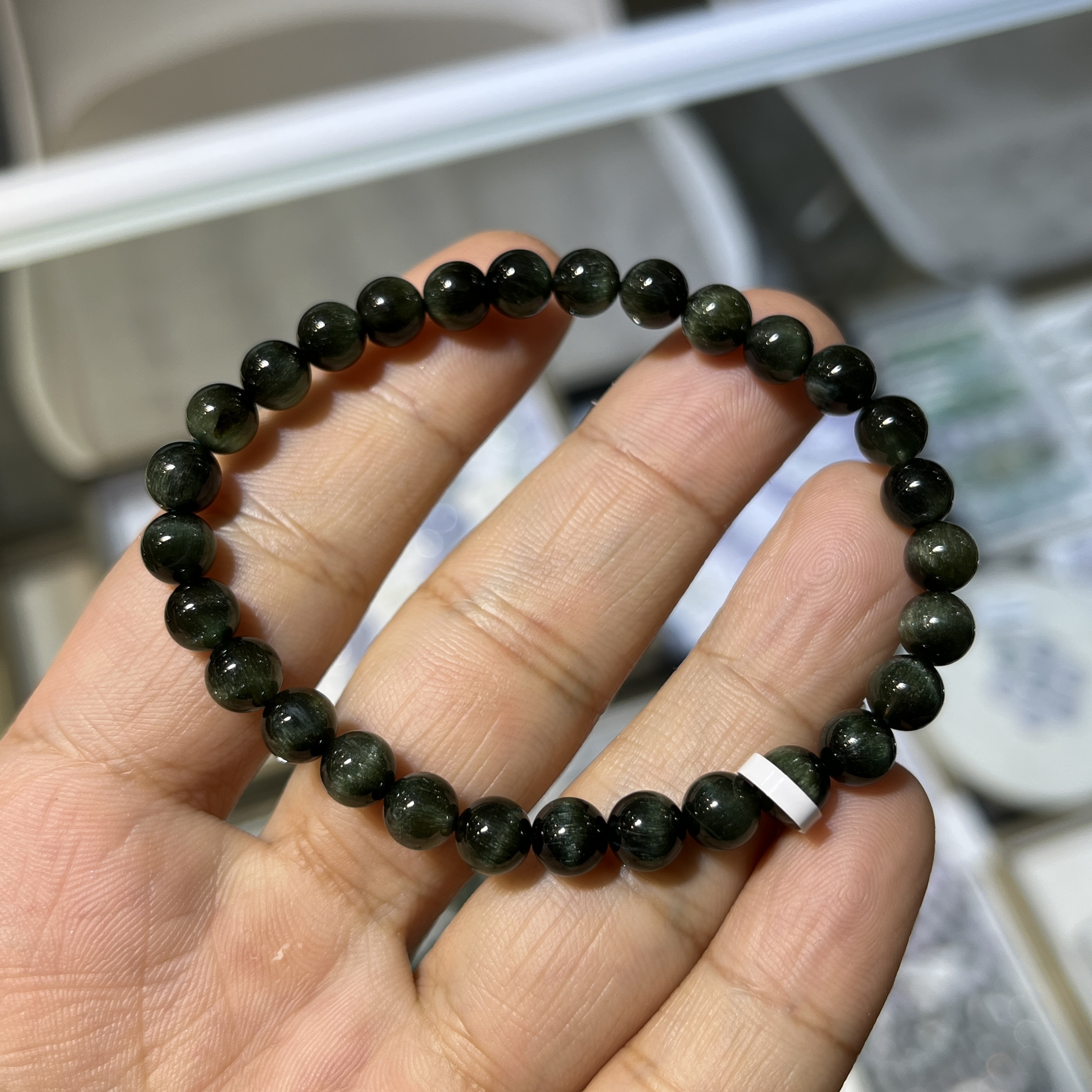 極品質素．綠髮晶手串 41593 6.3mm