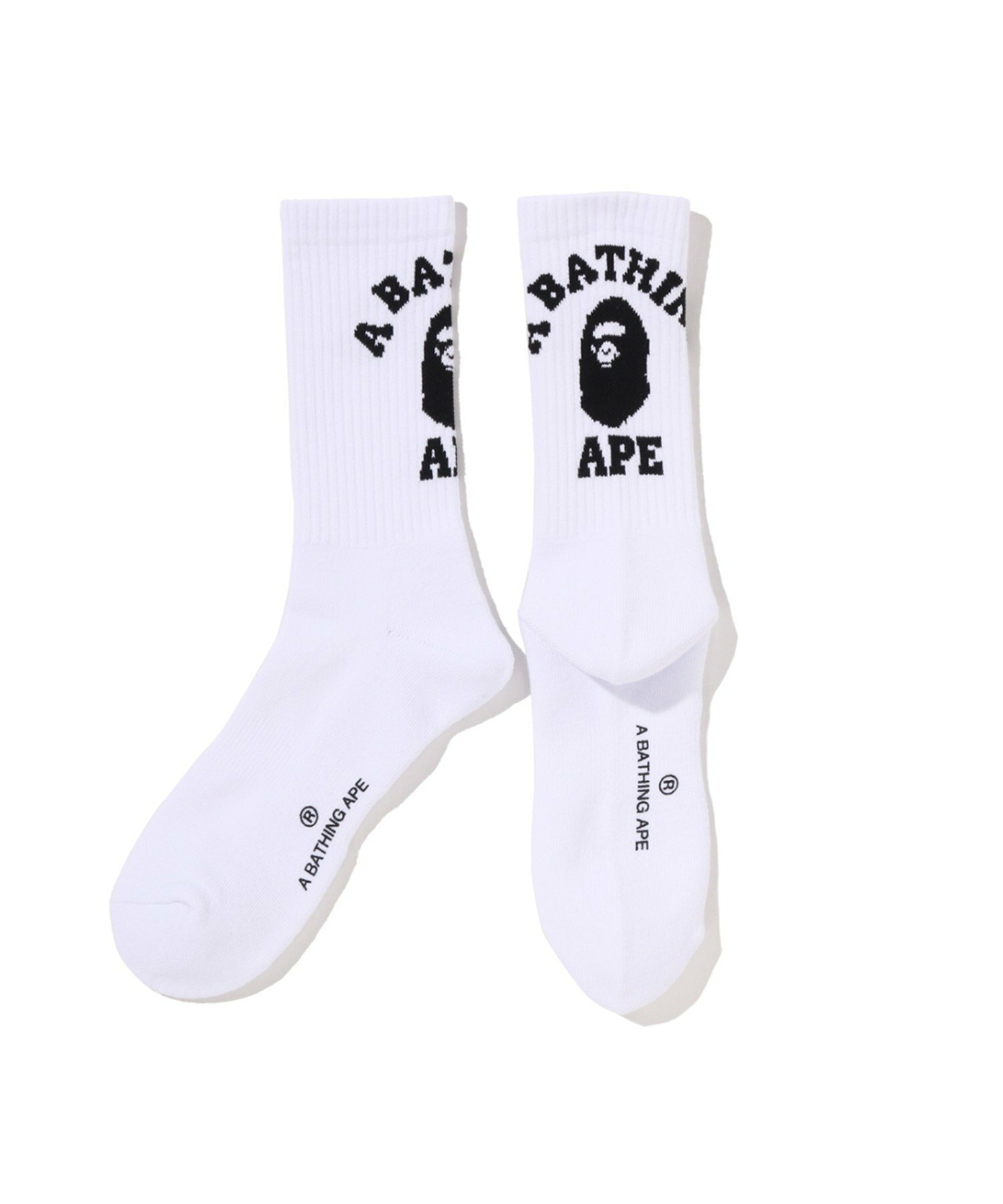 『代購+現貨商品』2026SS A BATHING APE BAPE COLLEGE SOCKS 大頭 黑白 長襪 襪子 現貨 1M20184003