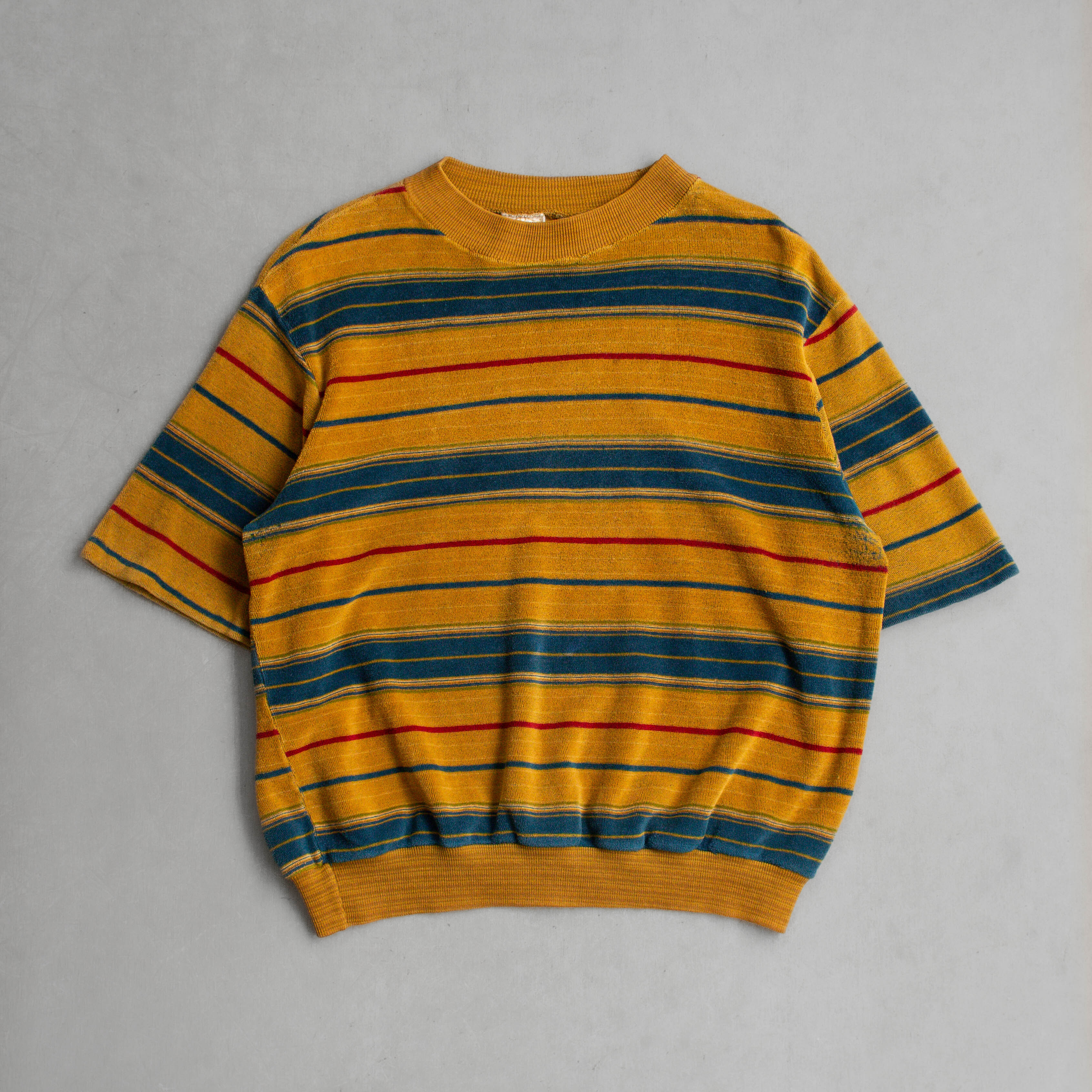 PENNEYS STRIPE TERRY TEE 美國 黃色 條紋 毛巾布 短袖 T恤