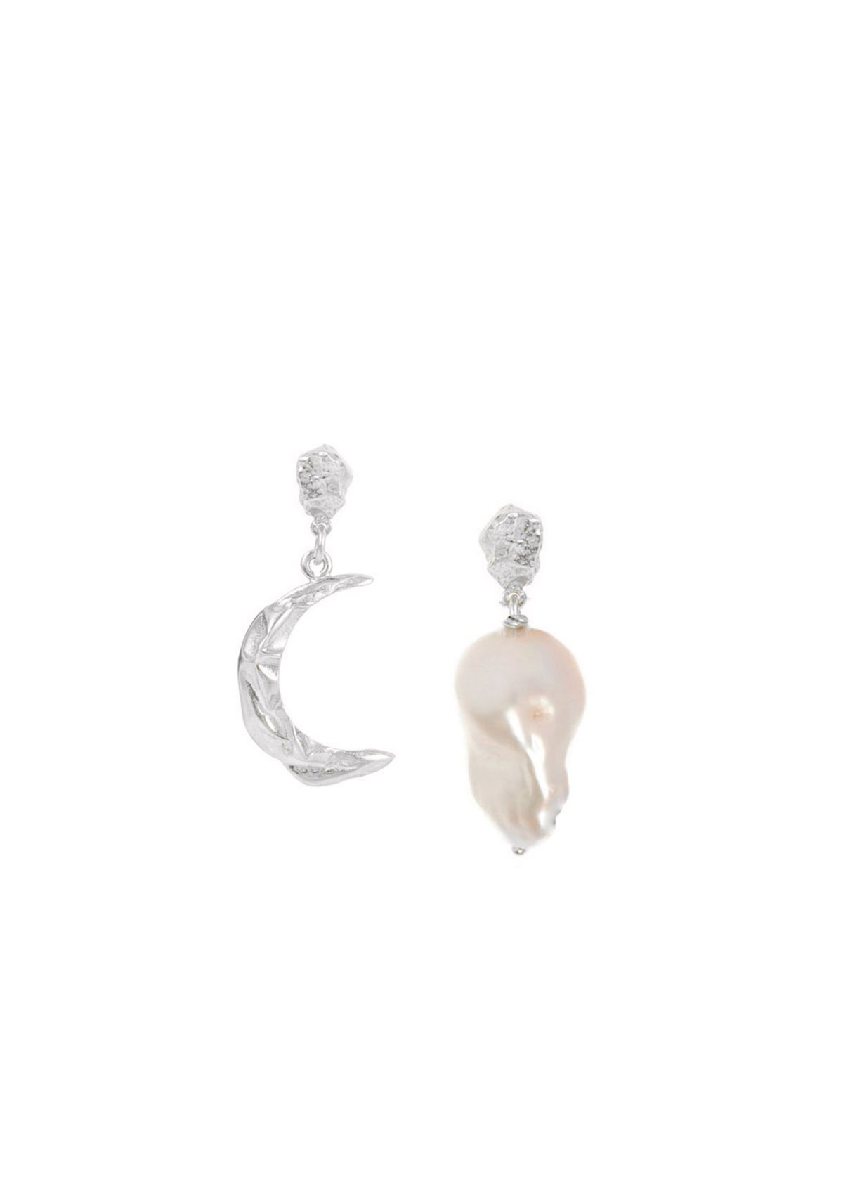 1HM0611-122 [HERMINA ATHENS] Melies Moon & Baroque Pearl Earrings #MMBPEG (EU)