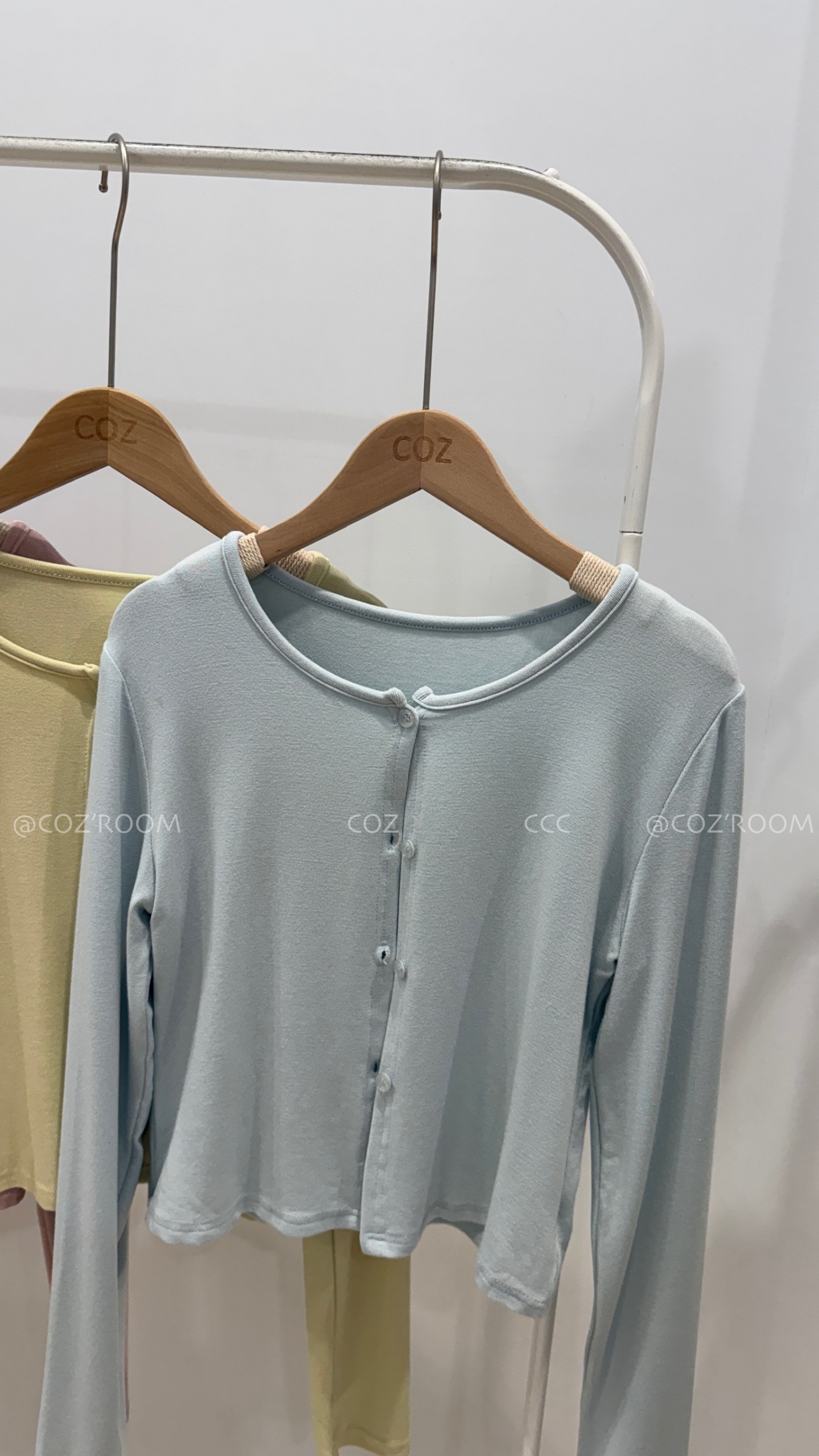 軟QQ舒服棉圓領排扣上衣/外套 (5色) _6719