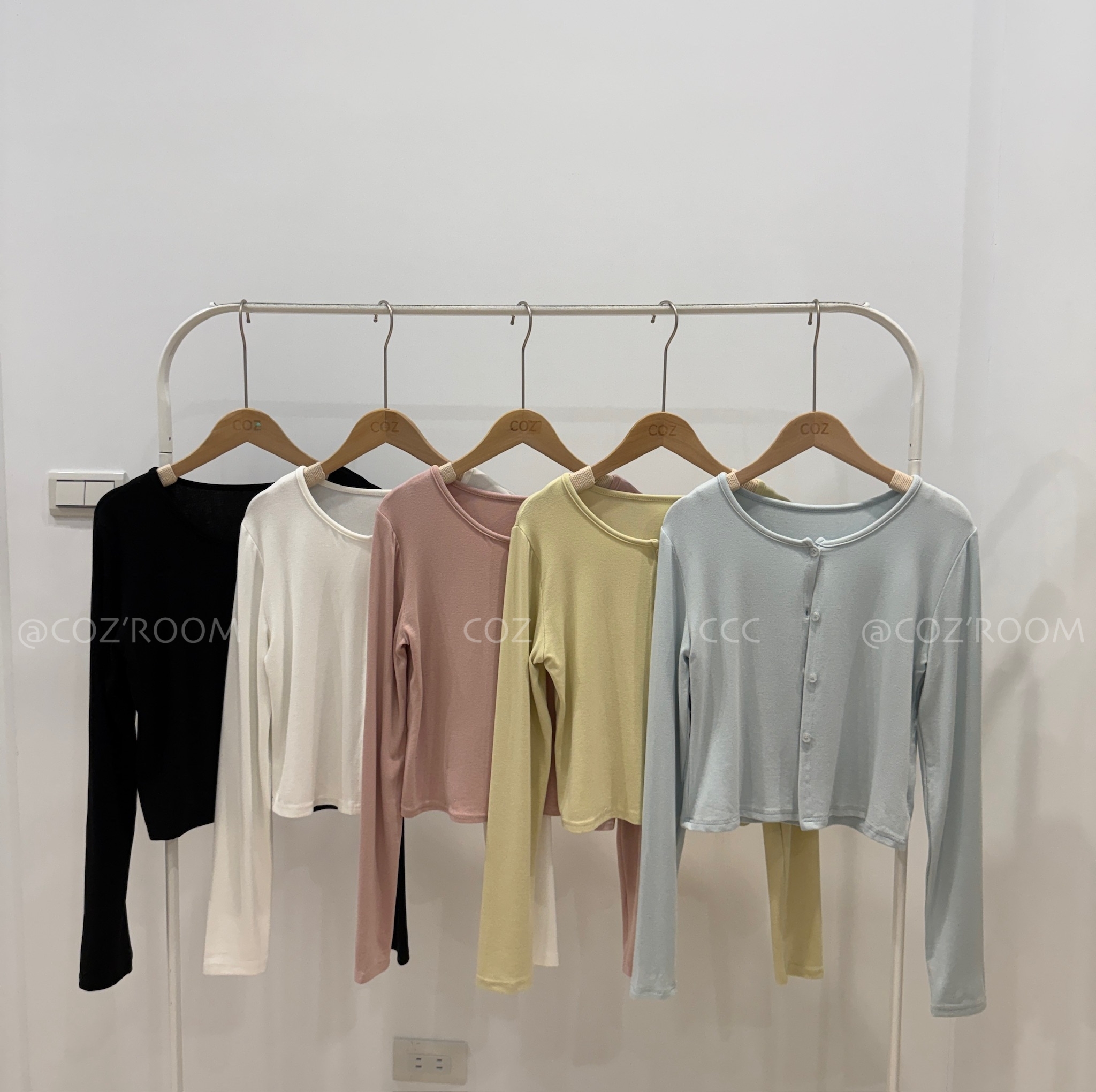 軟QQ舒服棉圓領排扣上衣/外套 (5色) _6719
