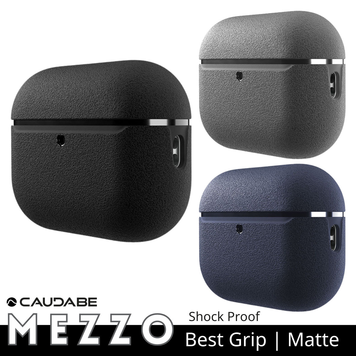 Caudabe Mezzo Minimalist Shockproof Case for AirPods Pro (3rd Gen) - USA Brand (Official Licensed)
